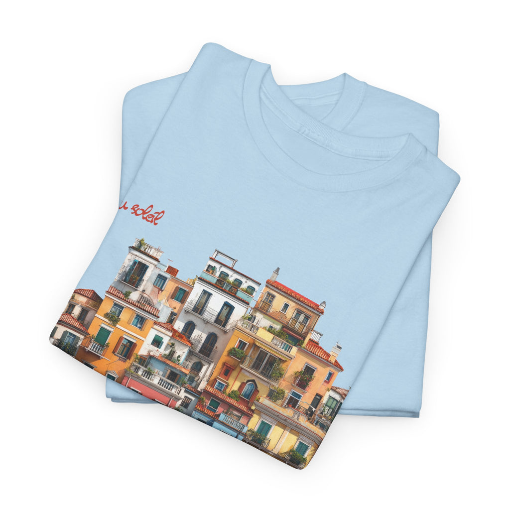 Italian Coastal Buildings T-Shirt - Heat Mess