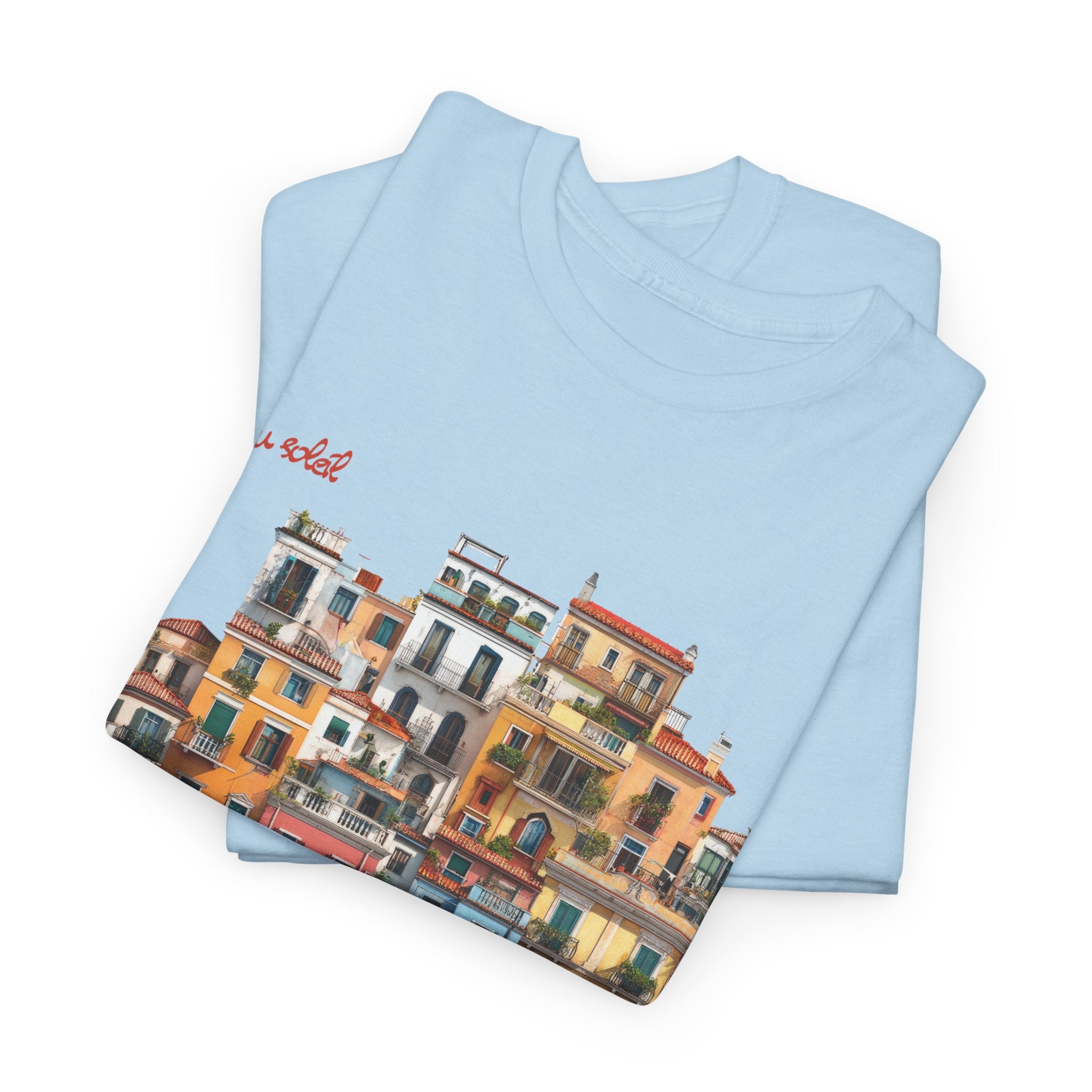 Italian Coastal Buildings T-Shirt - Heat Mess