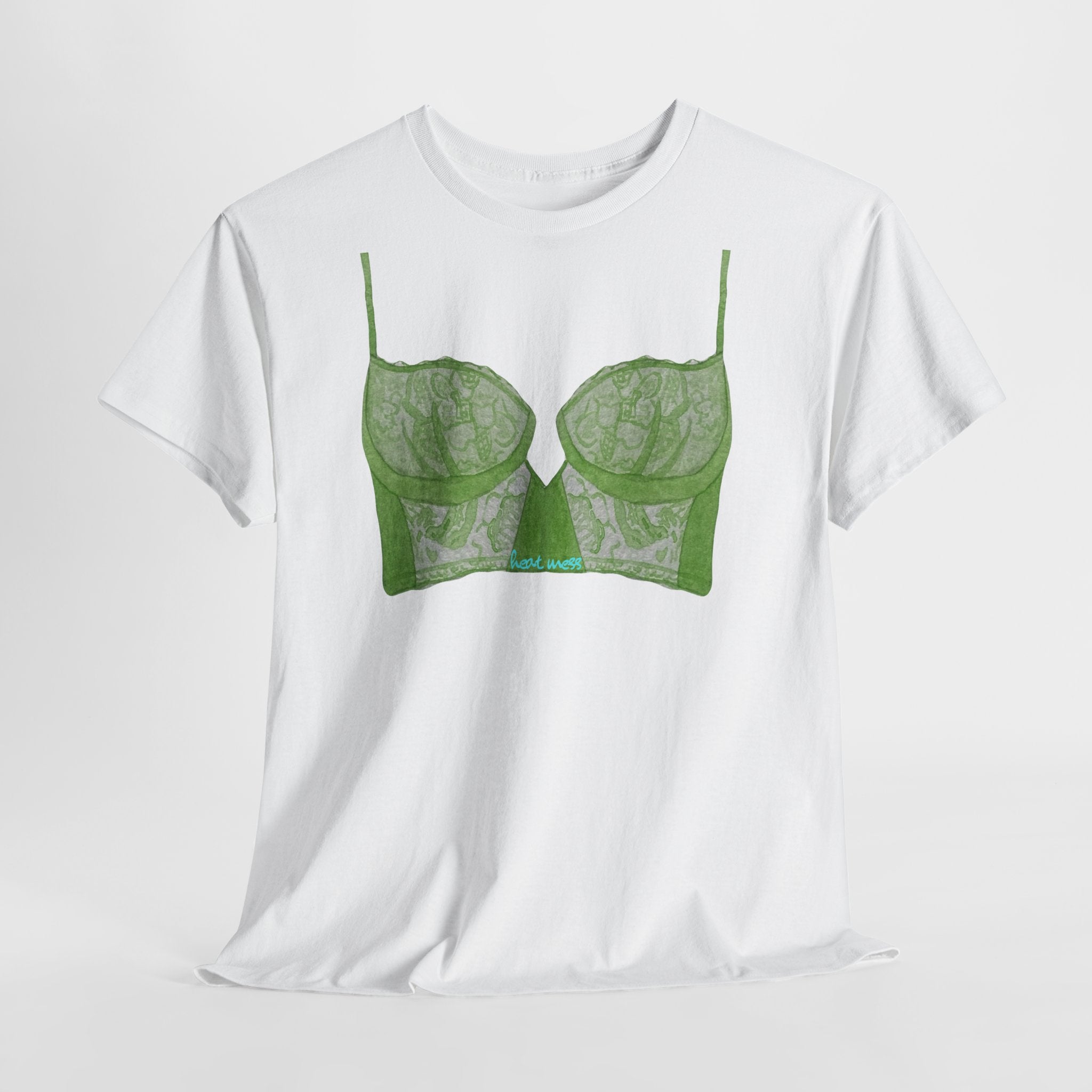 Green Lace Bralette T-Shirt - Heat Mess