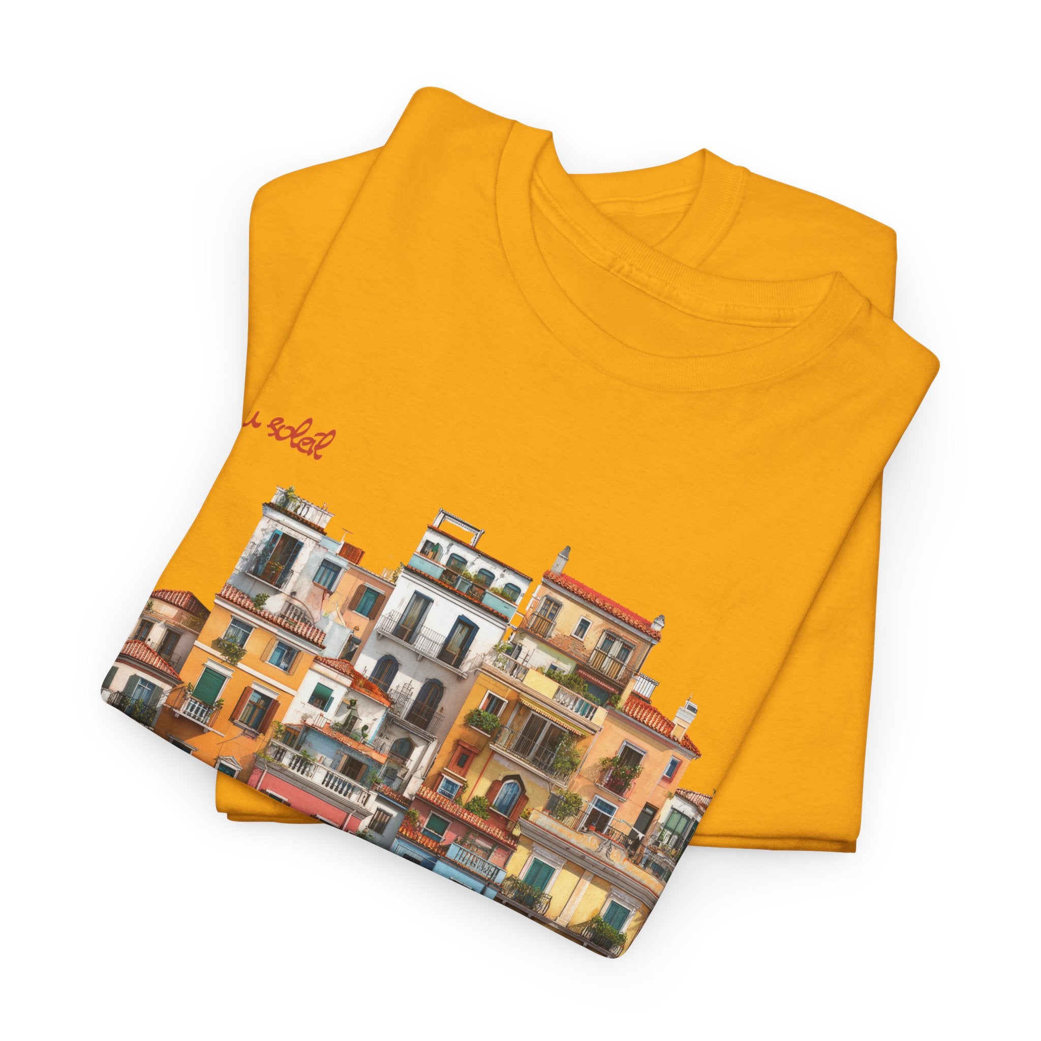 Italian Coastal Buildings T-Shirt - Heat Mess