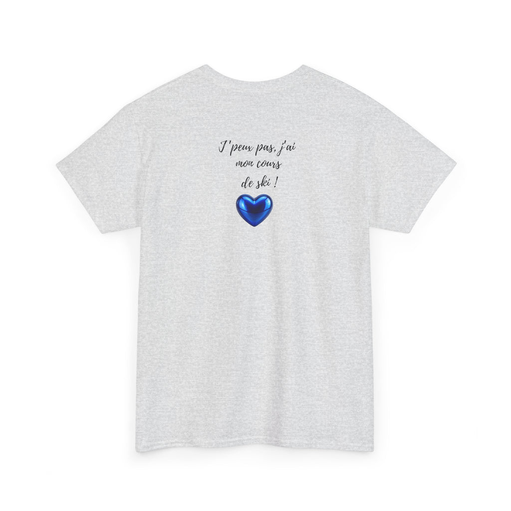 Back with Blue Heart Ski T-Shirt - Heat Mess
