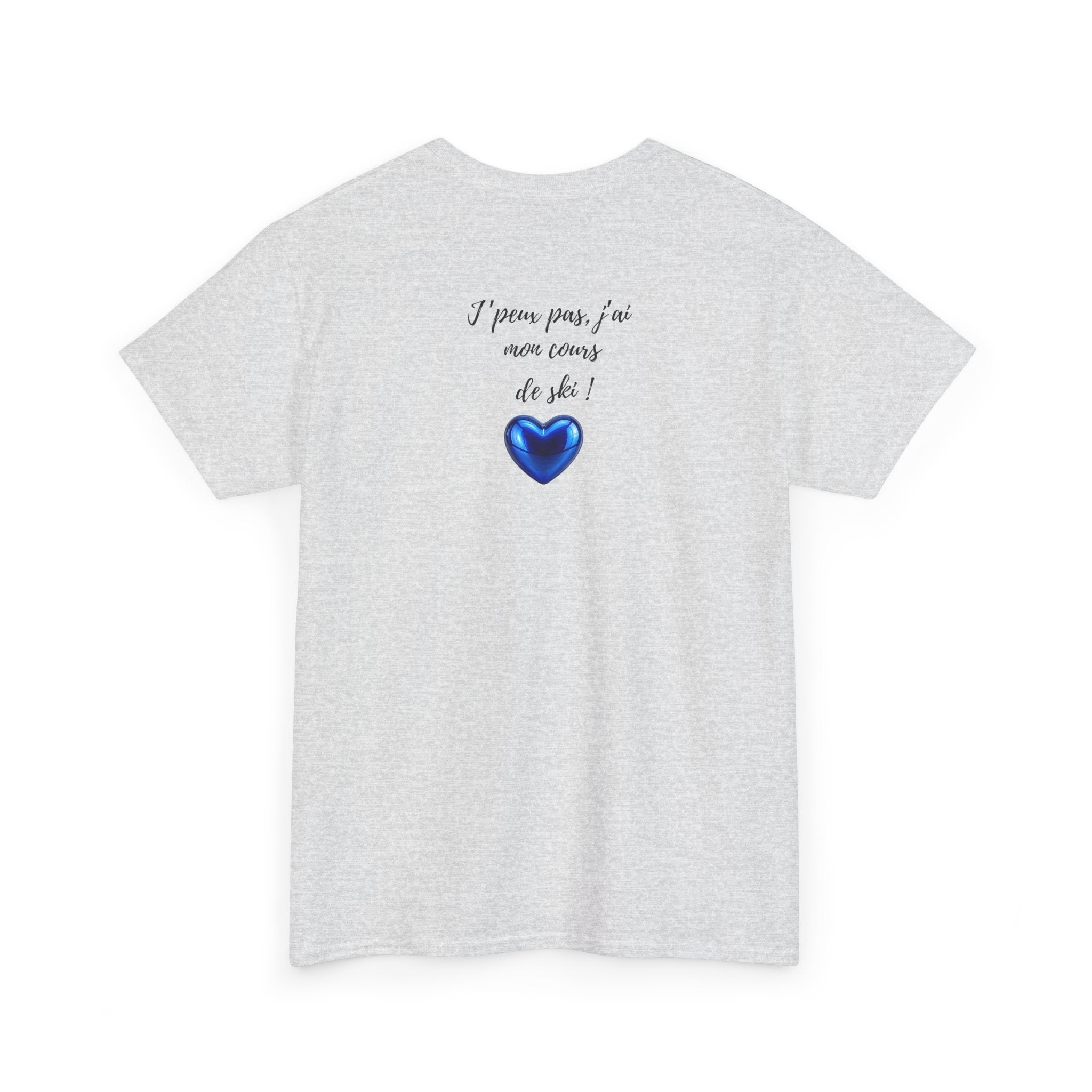 Back with Blue Heart Ski T-Shirt - Heat Mess