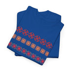 Geometric Floral Stripe T-SHIRT - Heat Mess