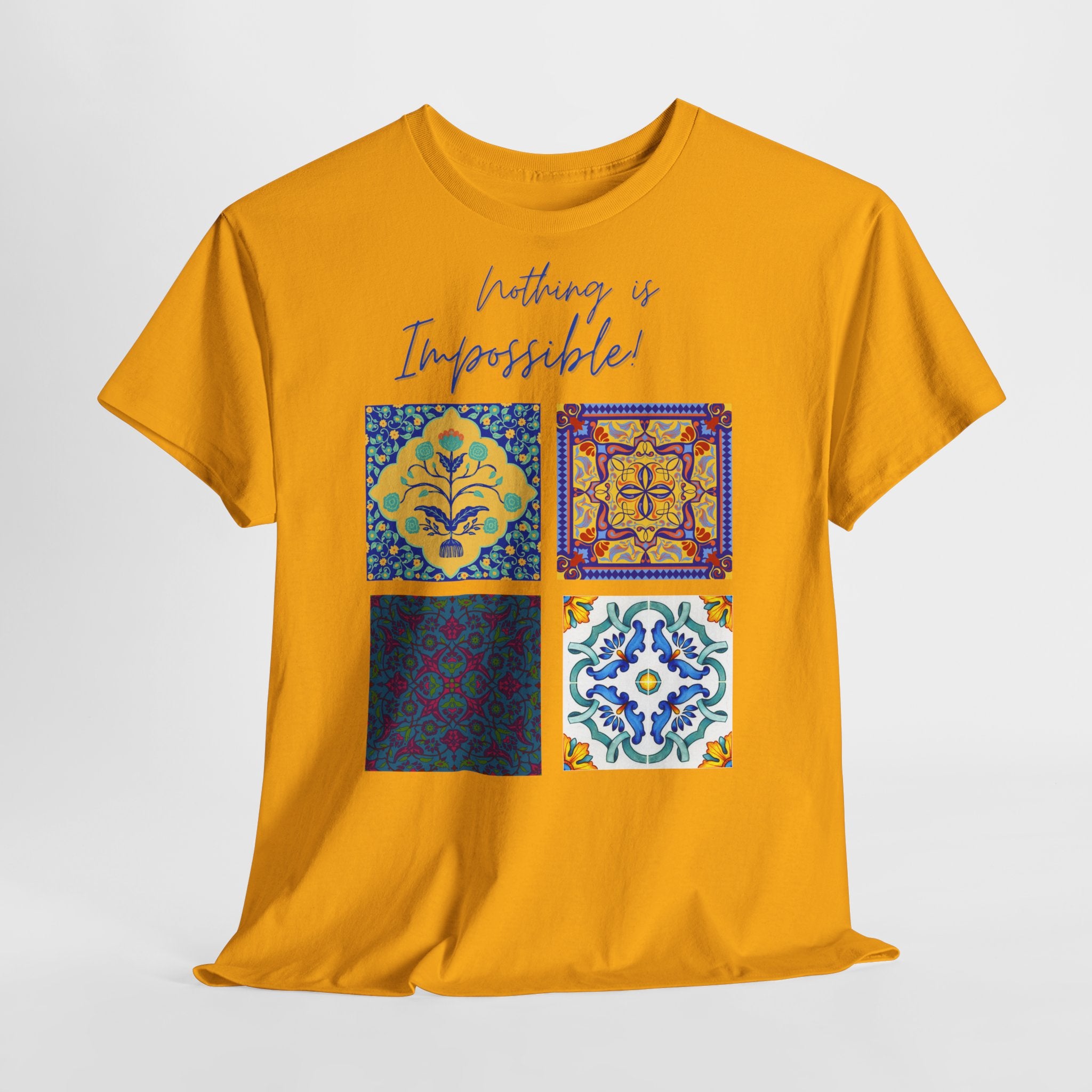 Inspirational Tile Art "Nothing Is Impossible" T-Shirt - Heat Mess