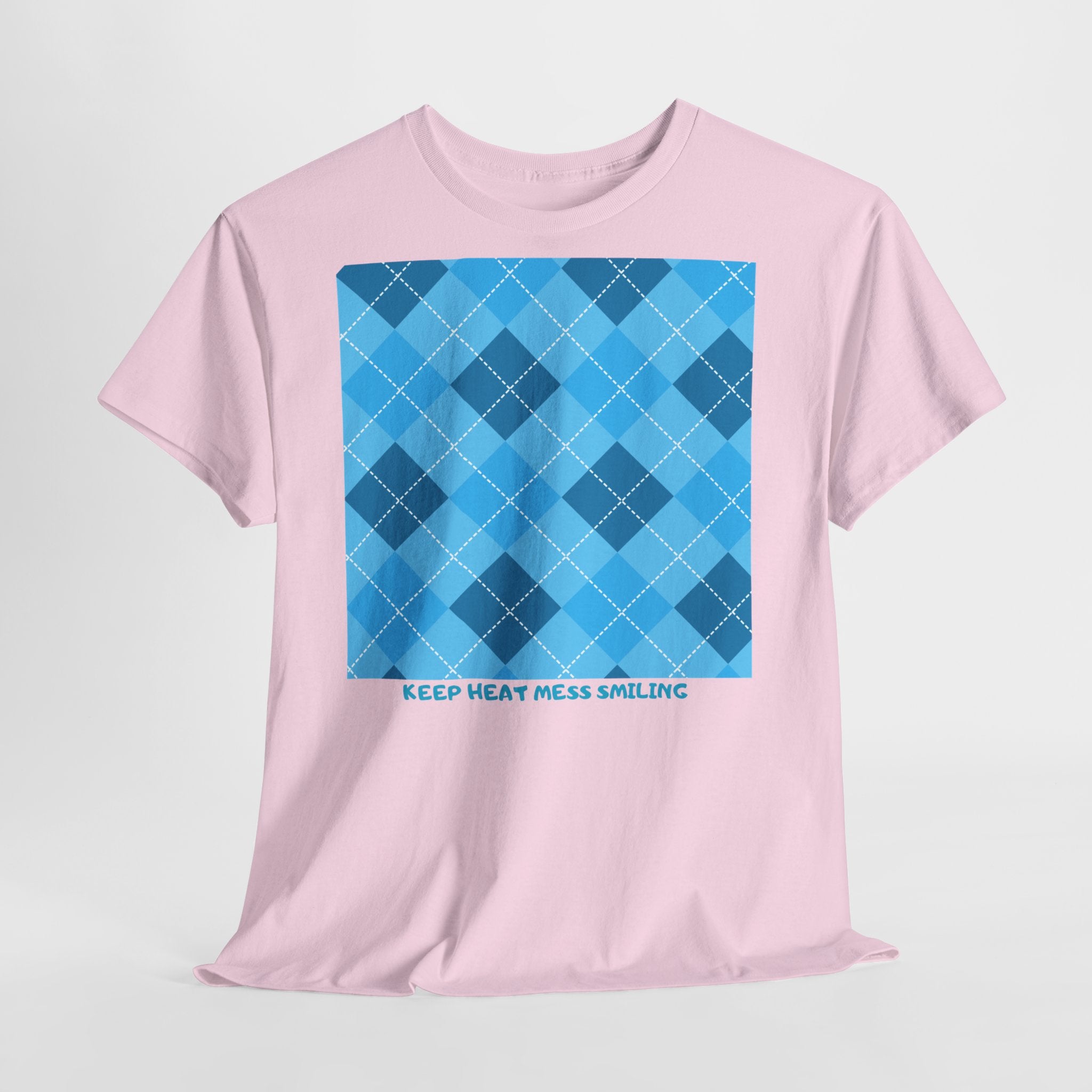 Blue "Keep Heart, Keep Smiling" T-Shirt - Heat Mess