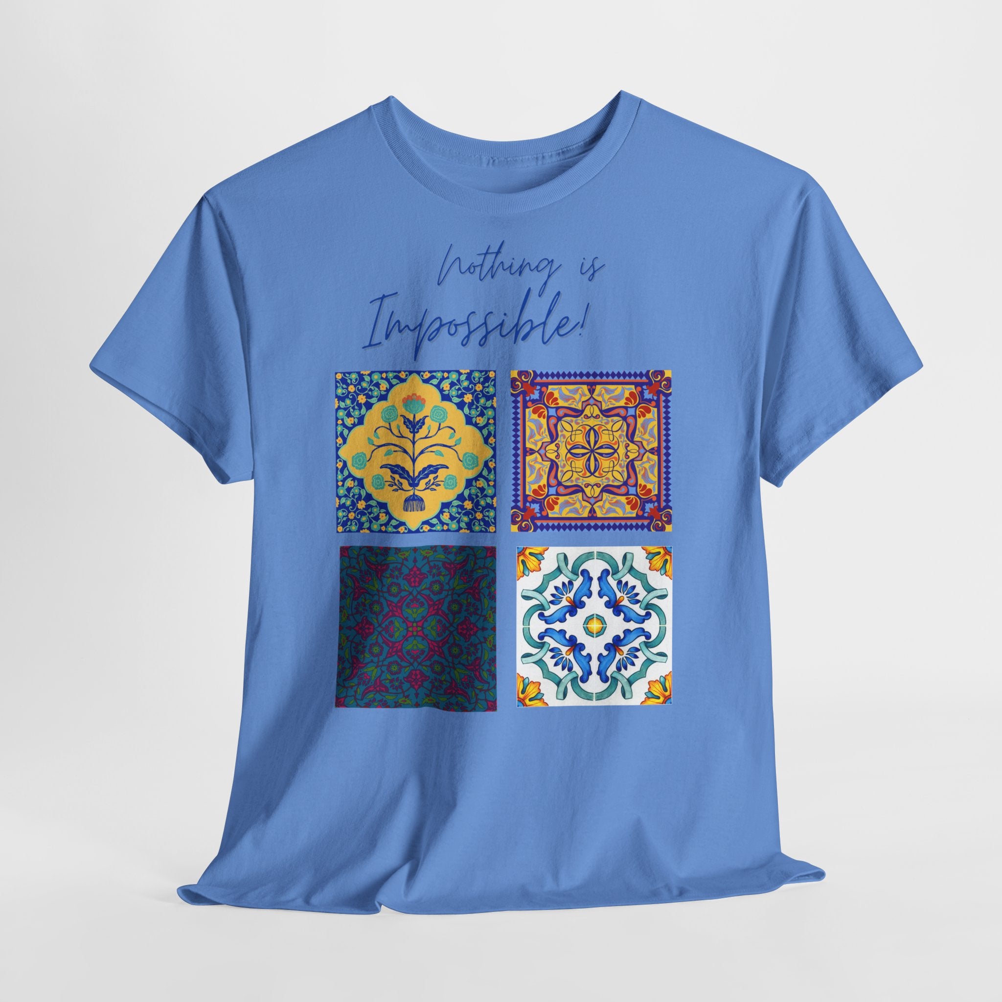Inspirational Tile Art "Nothing Is Impossible" T-Shirt - Heat Mess