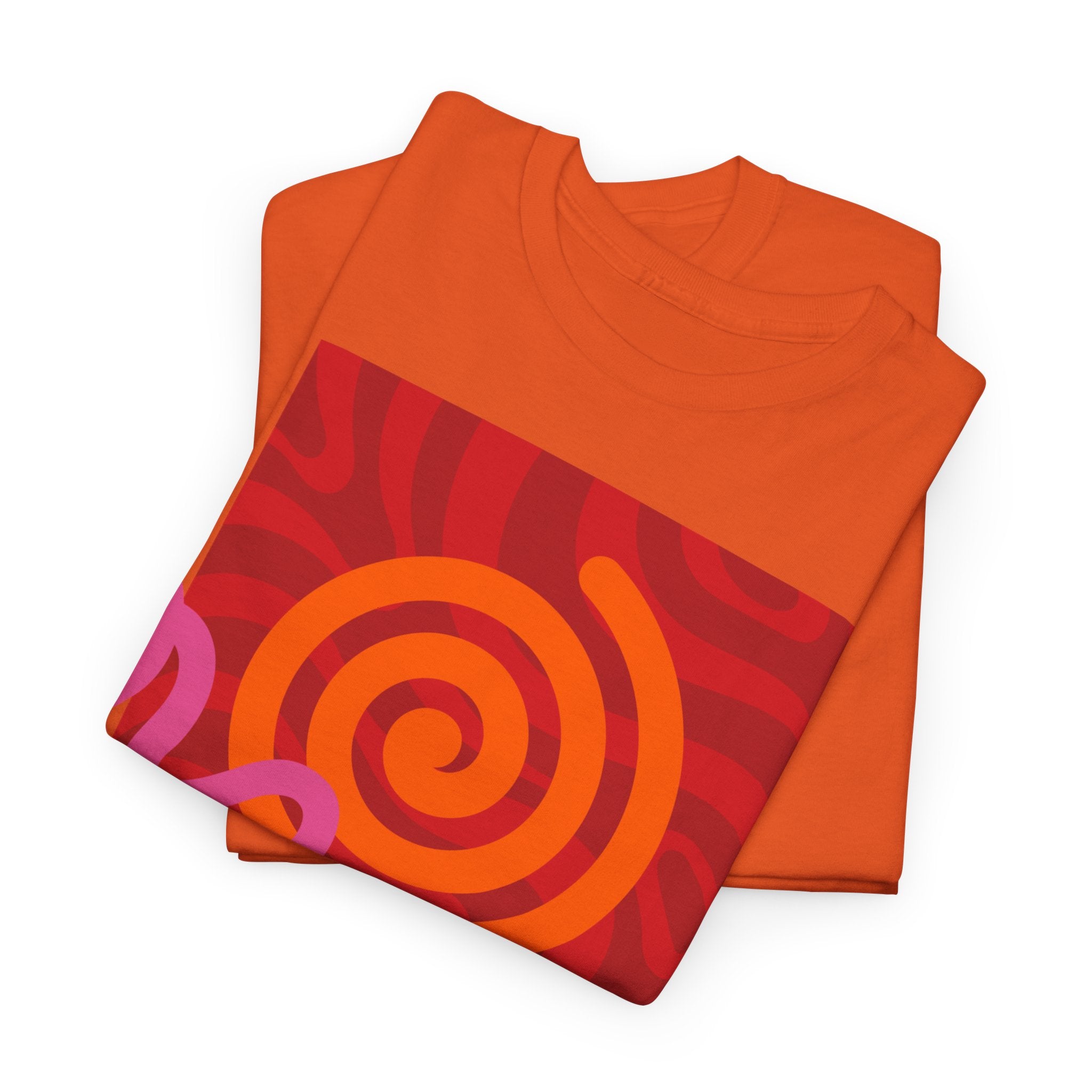 Orange & Pink Abstract Design T-Shirt - Heat Mess