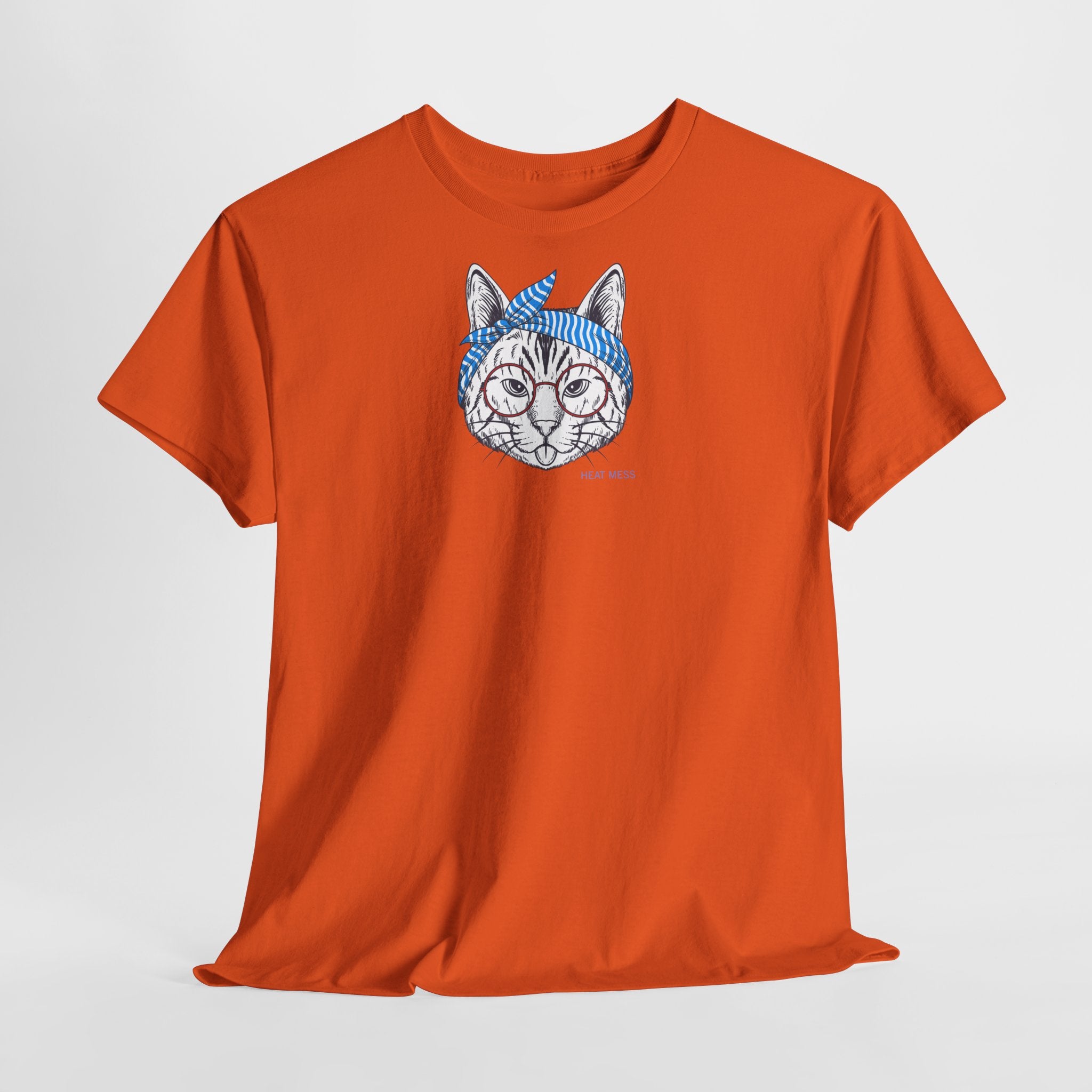 Cat with Bandana T‑Shirt - Heat Mess