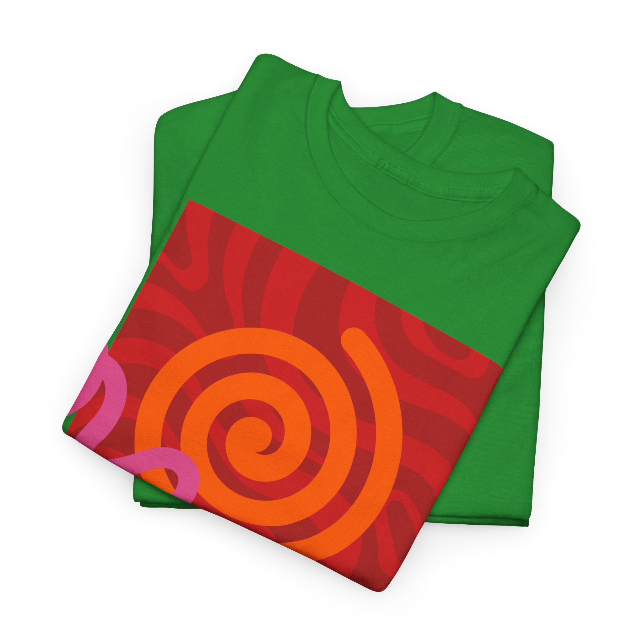 Orange & Pink Abstract Design T-Shirt - Heat Mess
