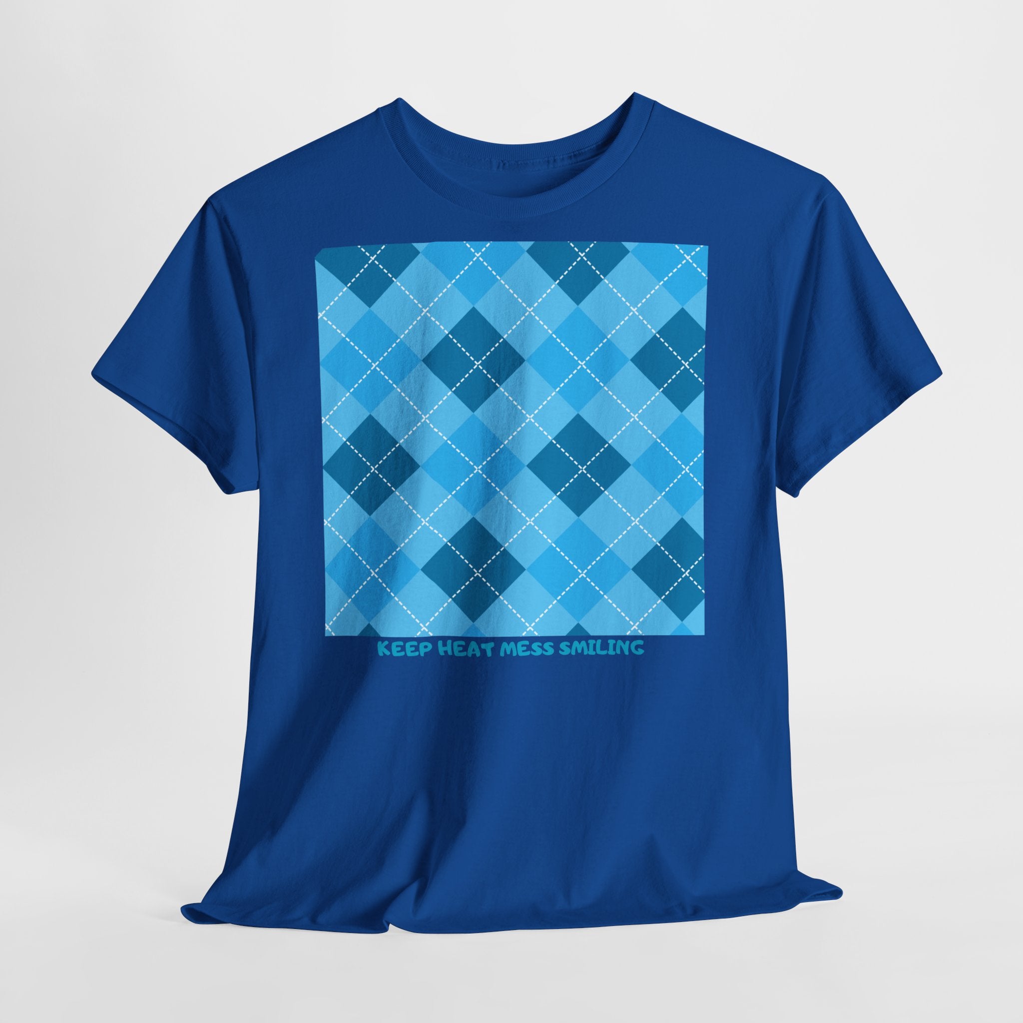 Blue "Keep Heart, Keep Smiling" T-Shirt - Heat Mess