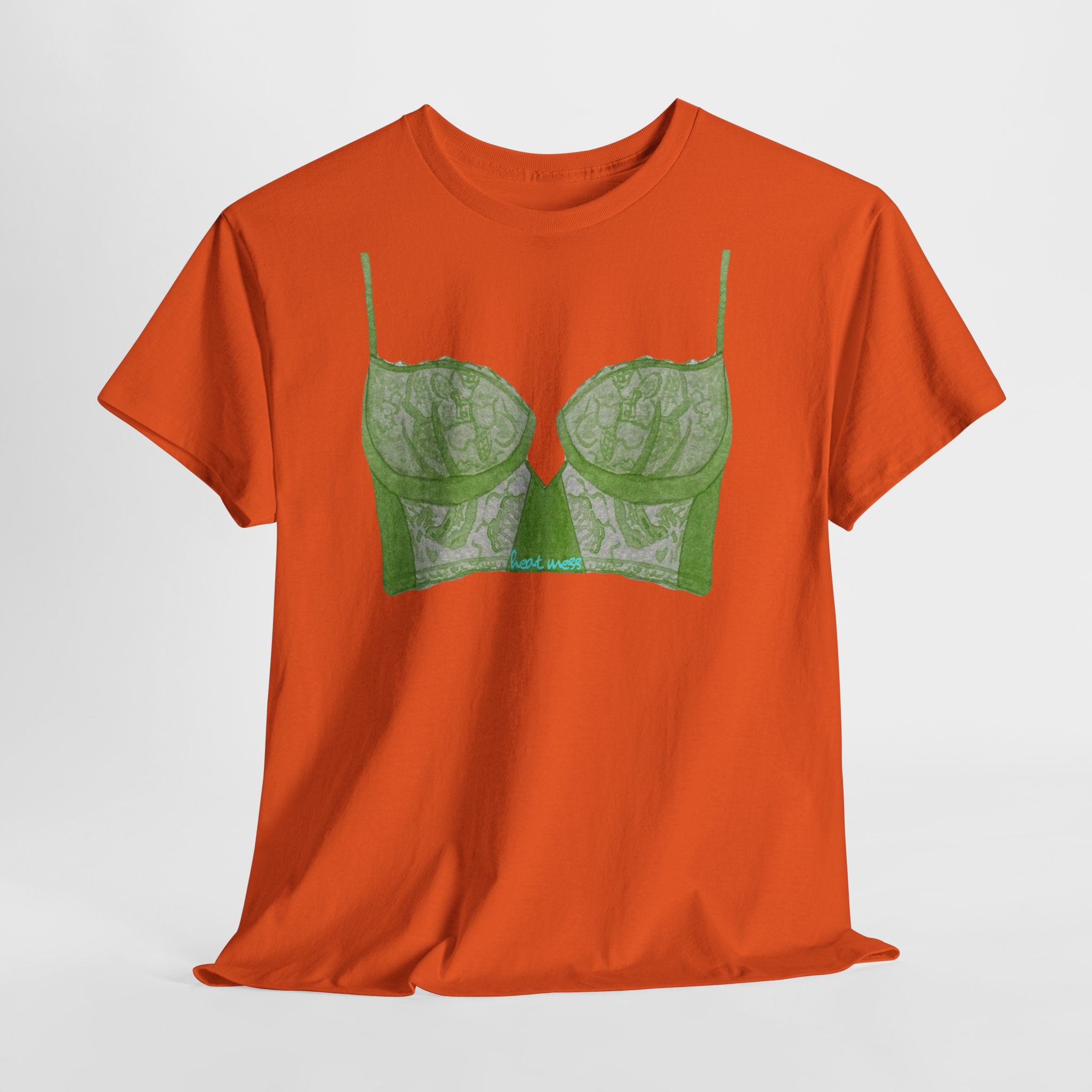 Green Lace Bralette T-Shirt - Heat Mess