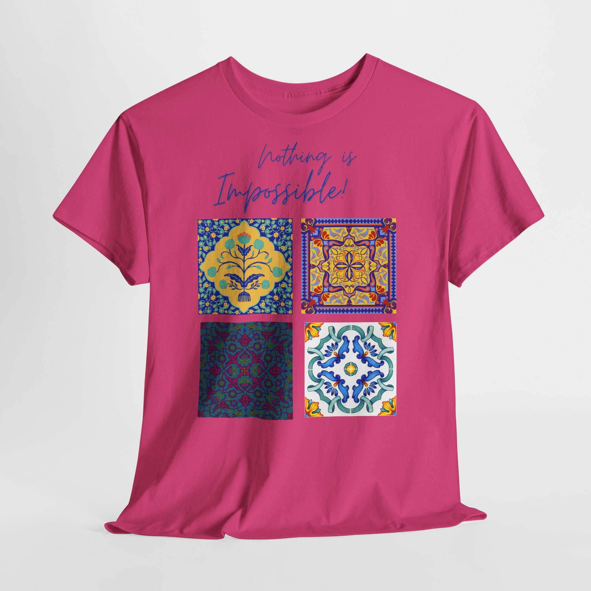 Inspirational Tile Art "Nothing Is Impossible" T-Shirt - Heat Mess