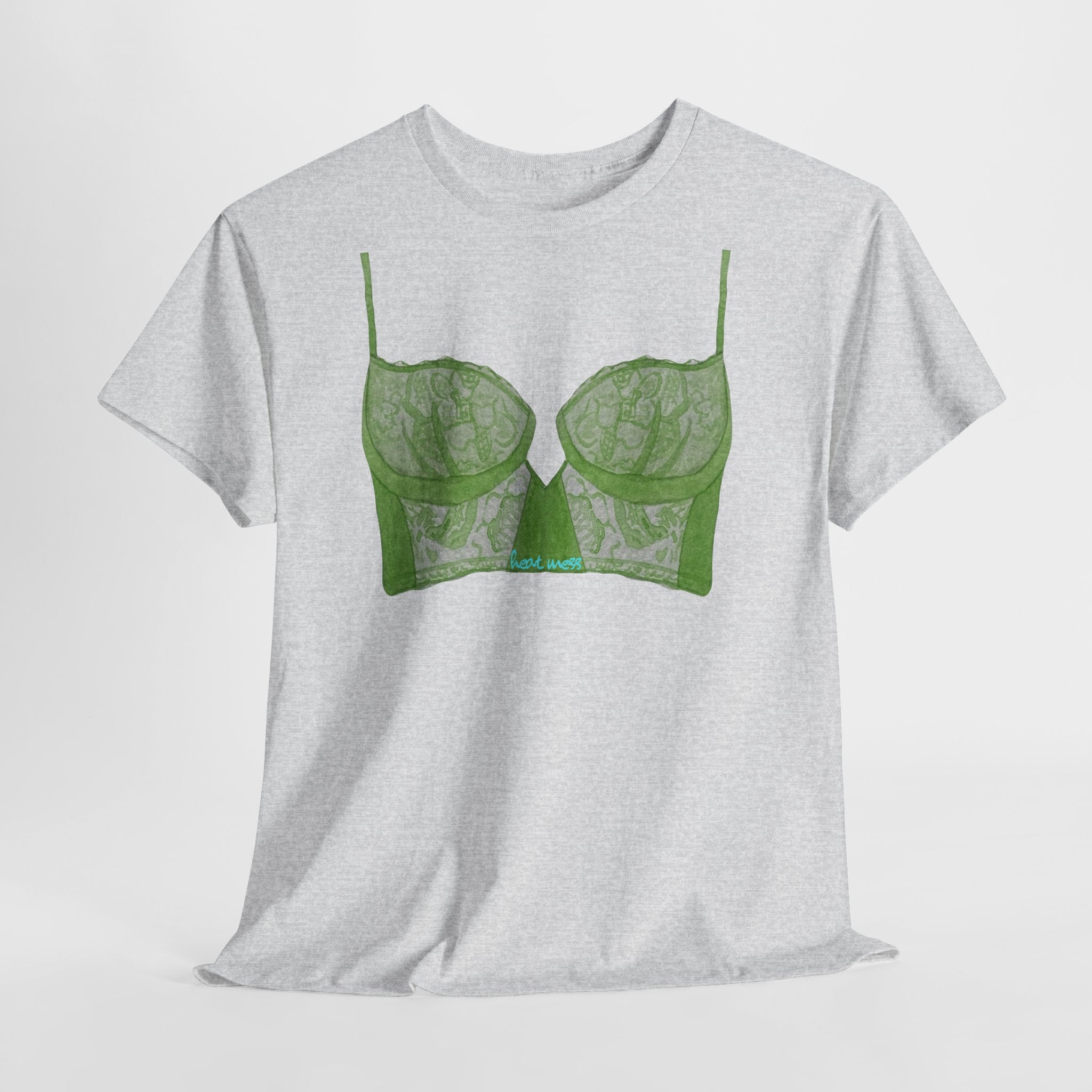 Green Lace Bralette T-Shirt - Heat Mess