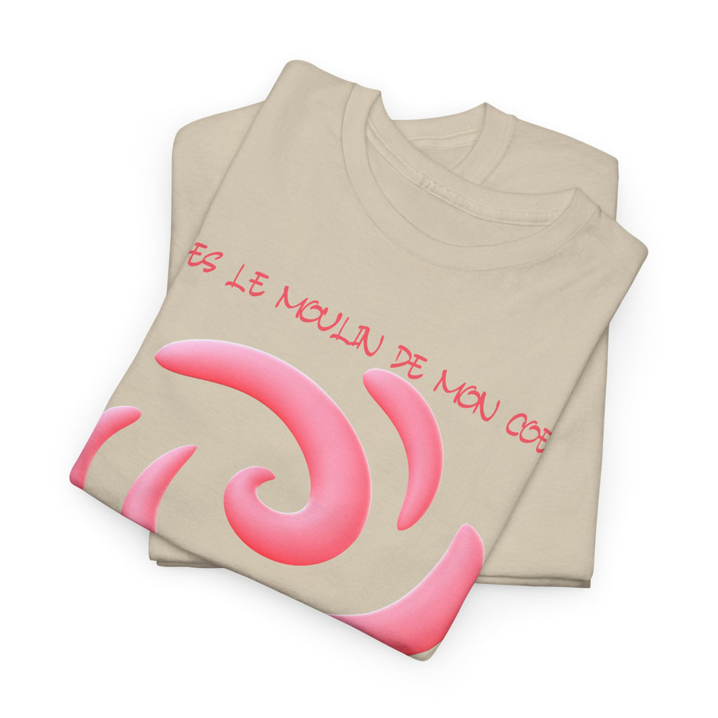 Spiral Heart "Tu es le Moulin de mon Coeur" T‑Shirt - Heat Mess
