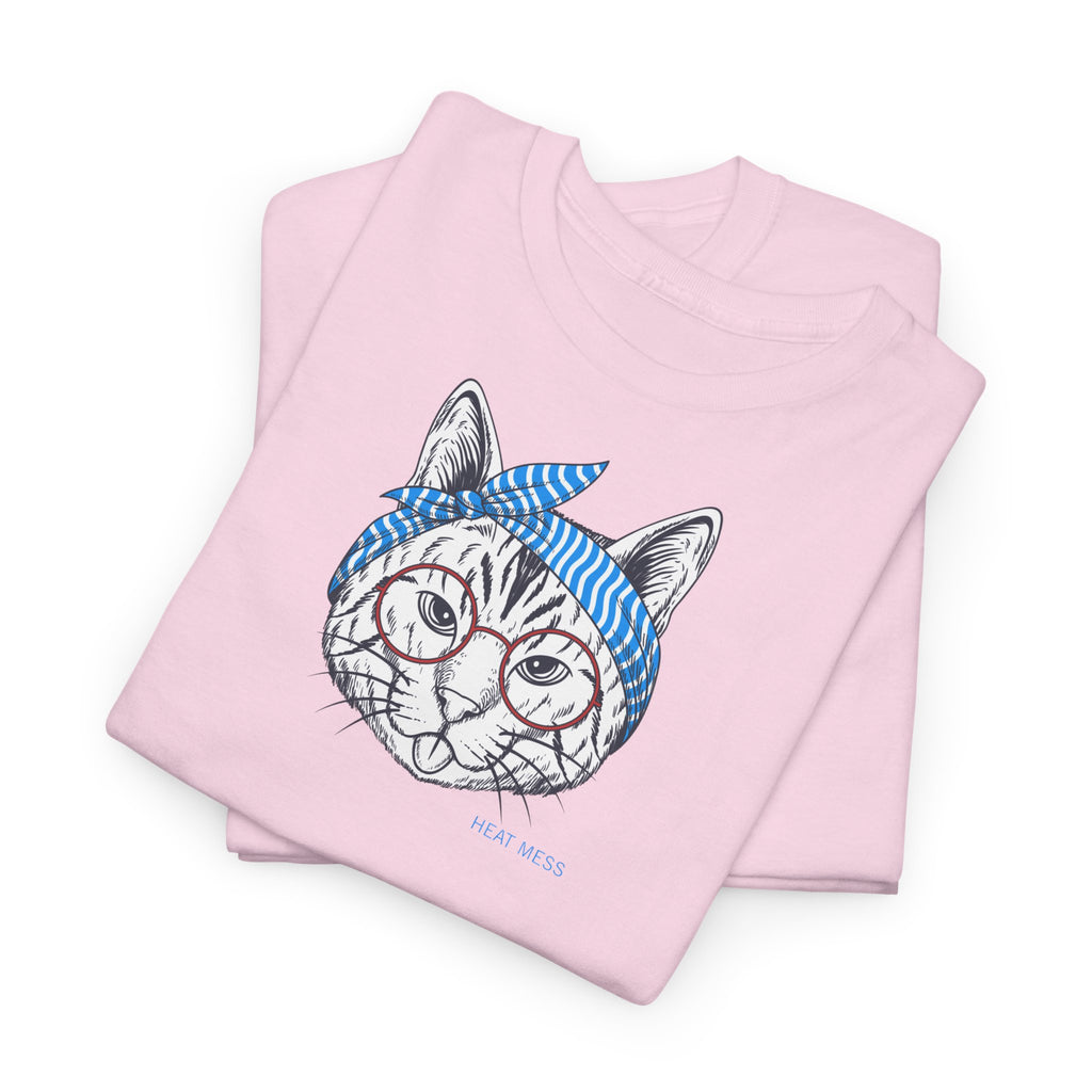 Cat with Bandana T‑Shirt - Heat Mess