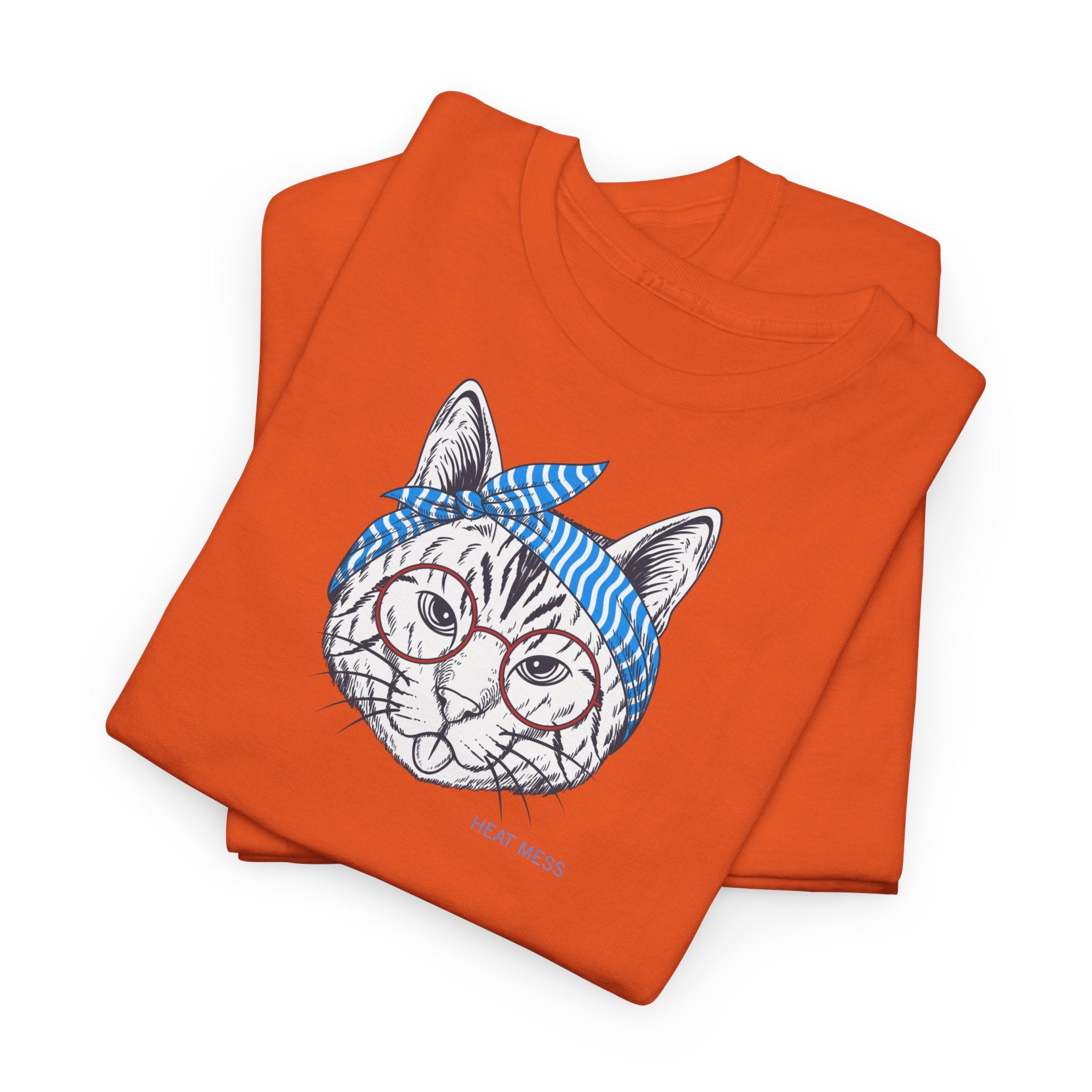 Cat with Bandana T‑Shirt - Heat Mess