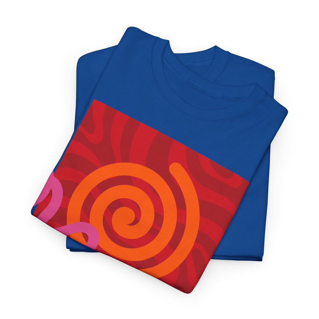 Orange & Pink Abstract Design T-Shirt - Heat Mess