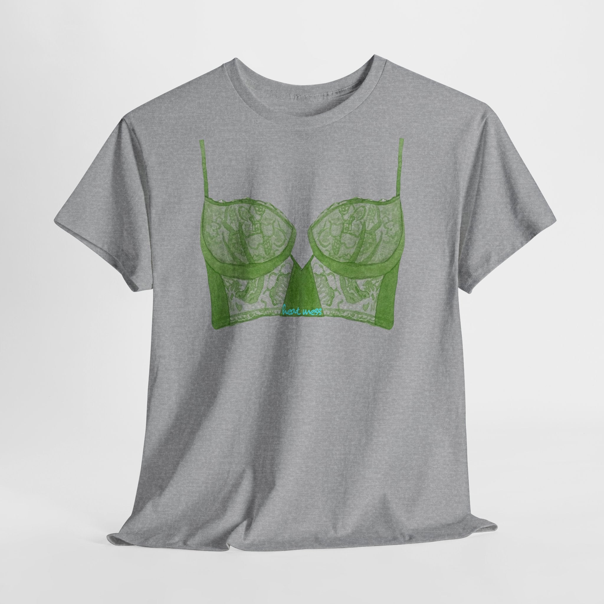 Green Lace Bralette T-Shirt - Heat Mess
