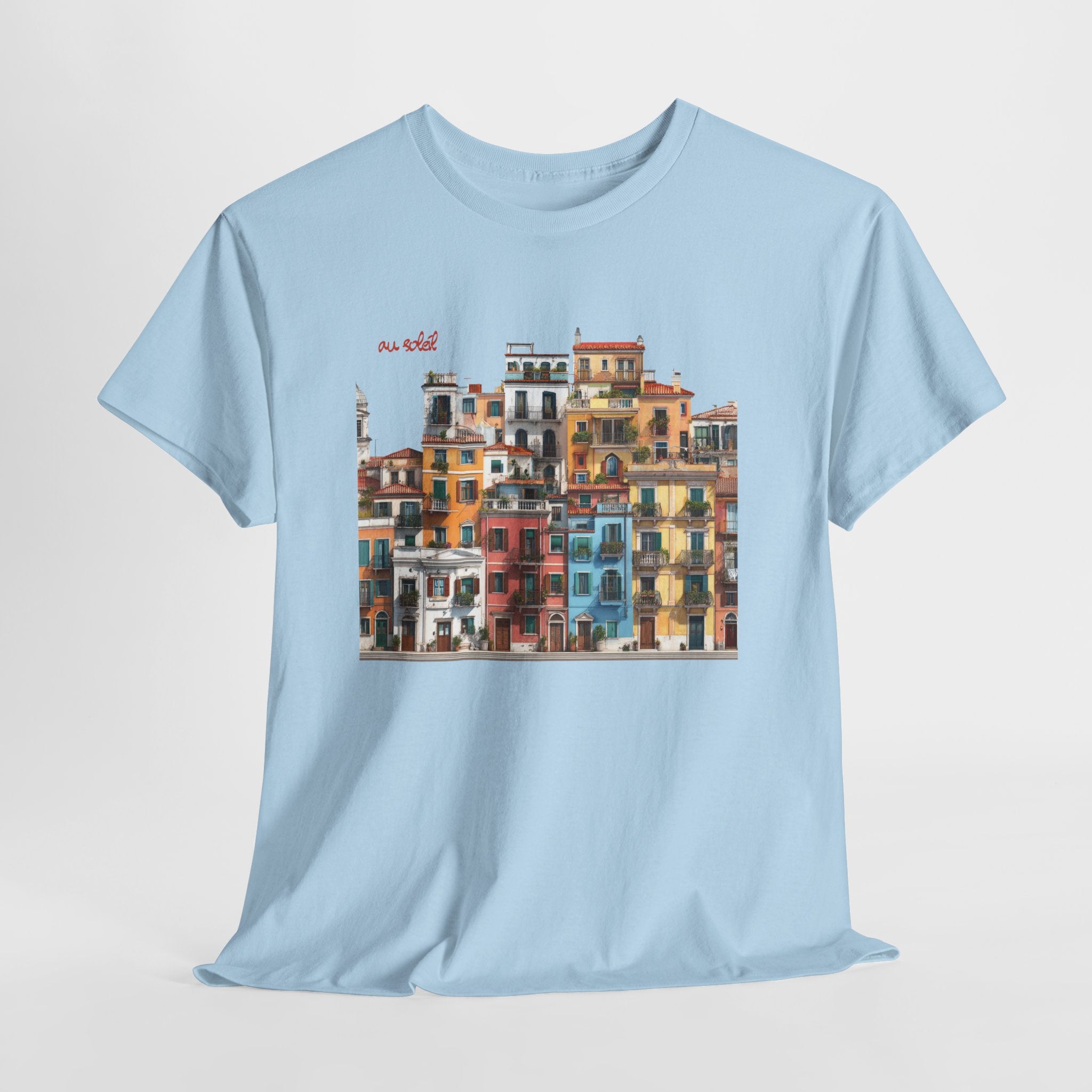 Italian Coastal Buildings T-Shirt - Heat Mess