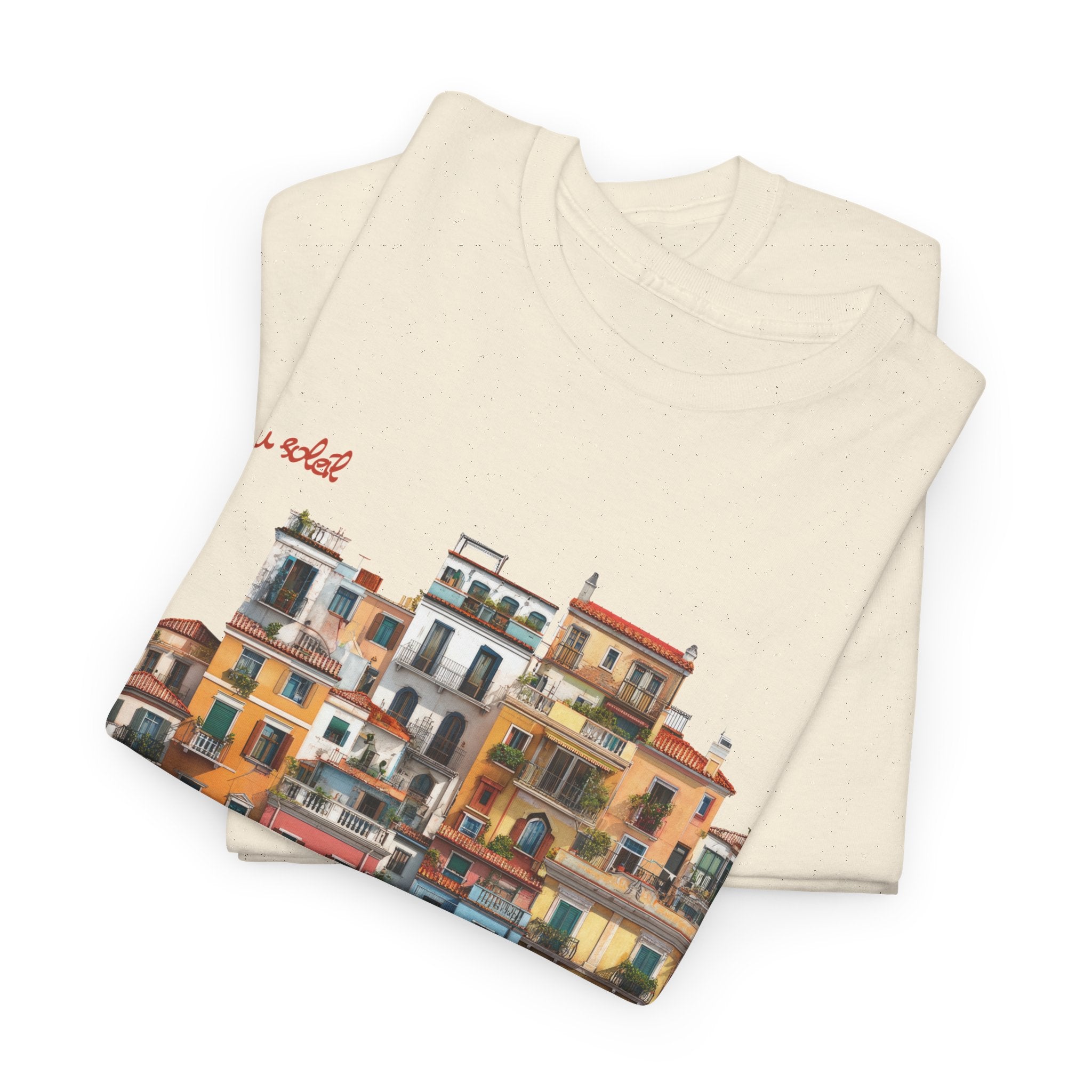 Italian Coastal Buildings T-Shirt - Heat Mess