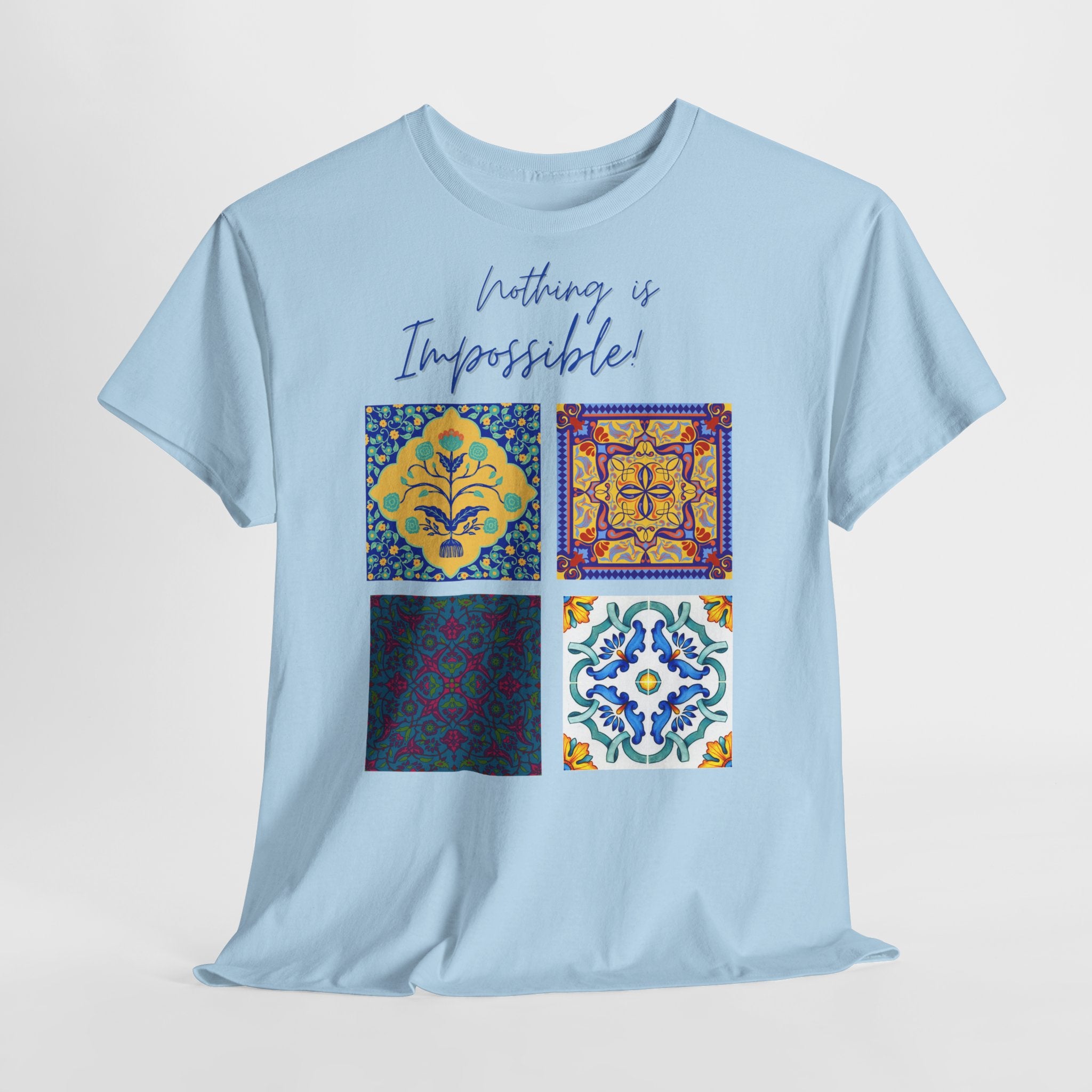Inspirational Tile Art "Nothing Is Impossible" T-Shirt - Heat Mess