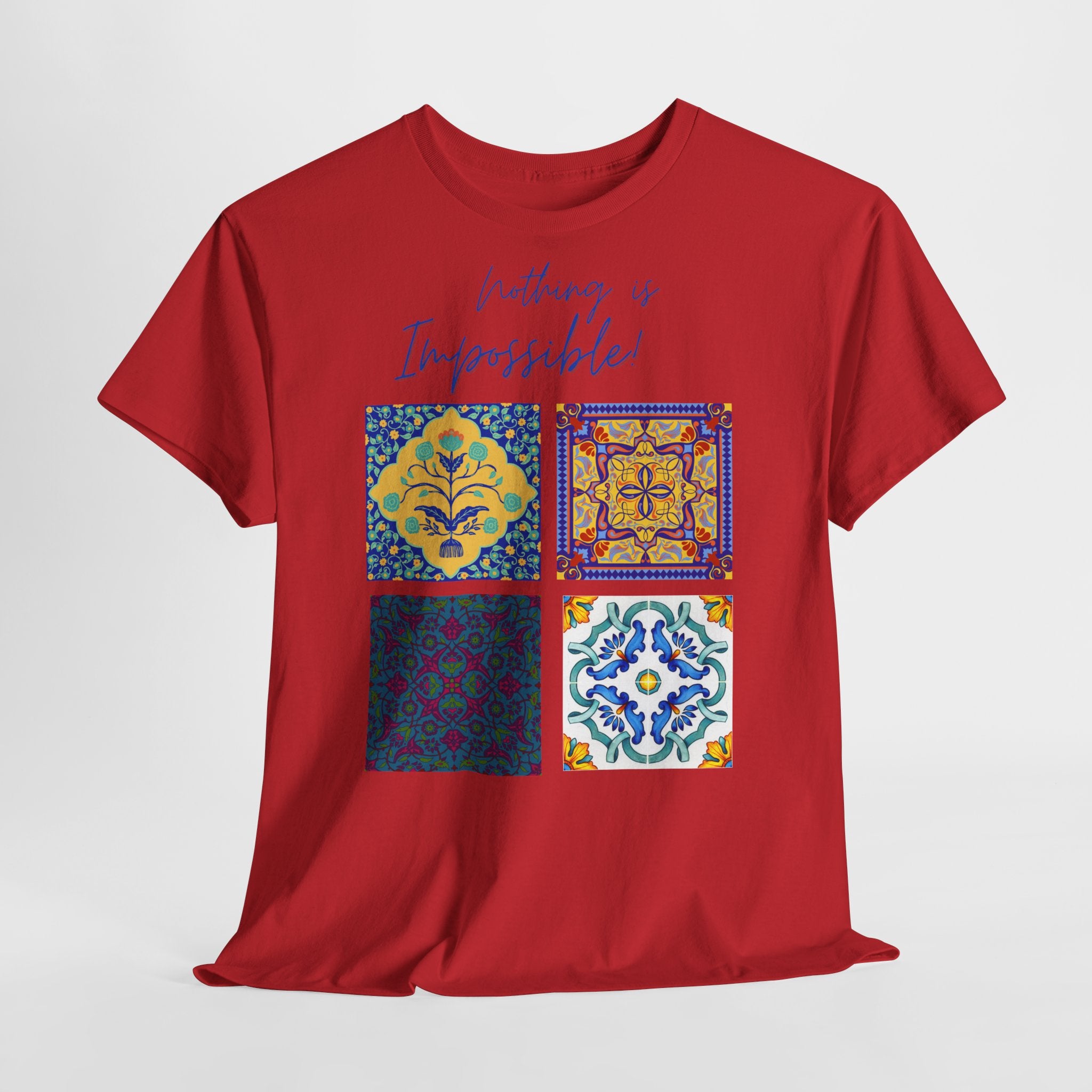 Inspirational Tile Art "Nothing Is Impossible" T-Shirt - Heat Mess