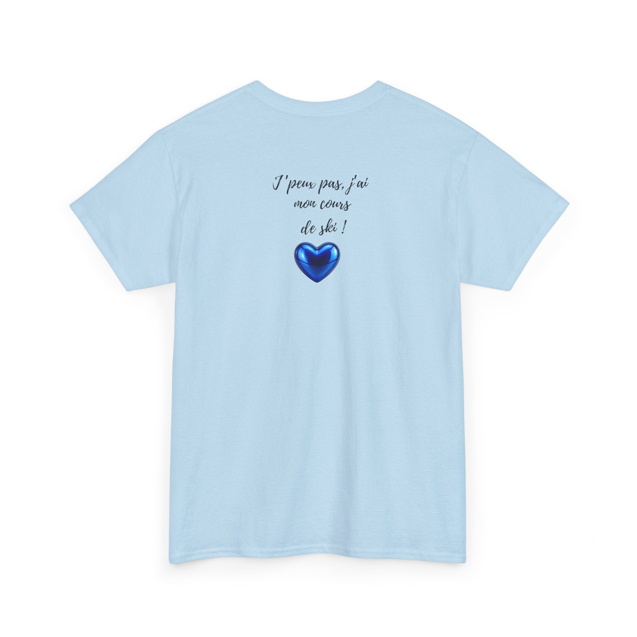 Back with Blue Heart Ski T-Shirt - Heat Mess