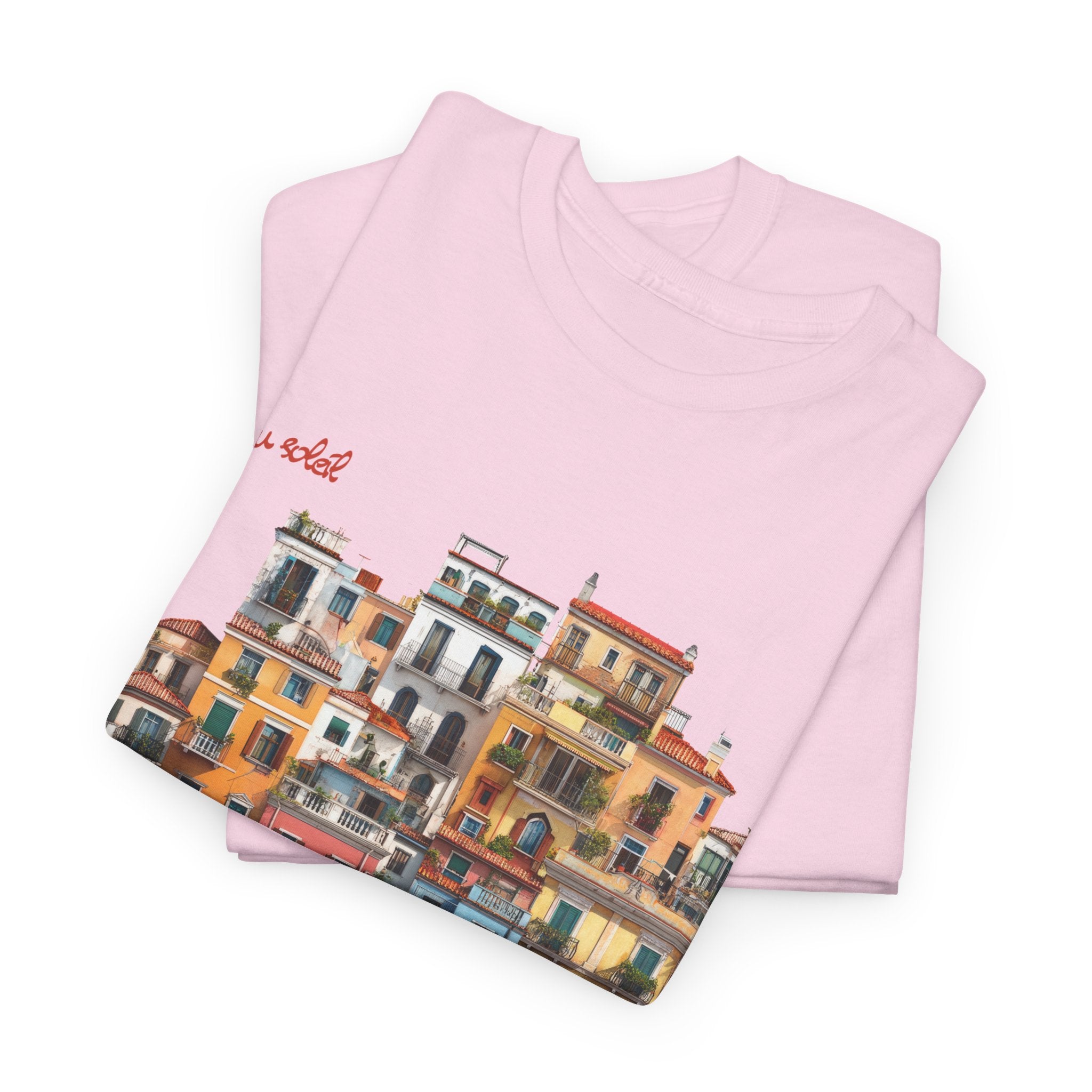 Italian Coastal Buildings T-Shirt - Heat Mess