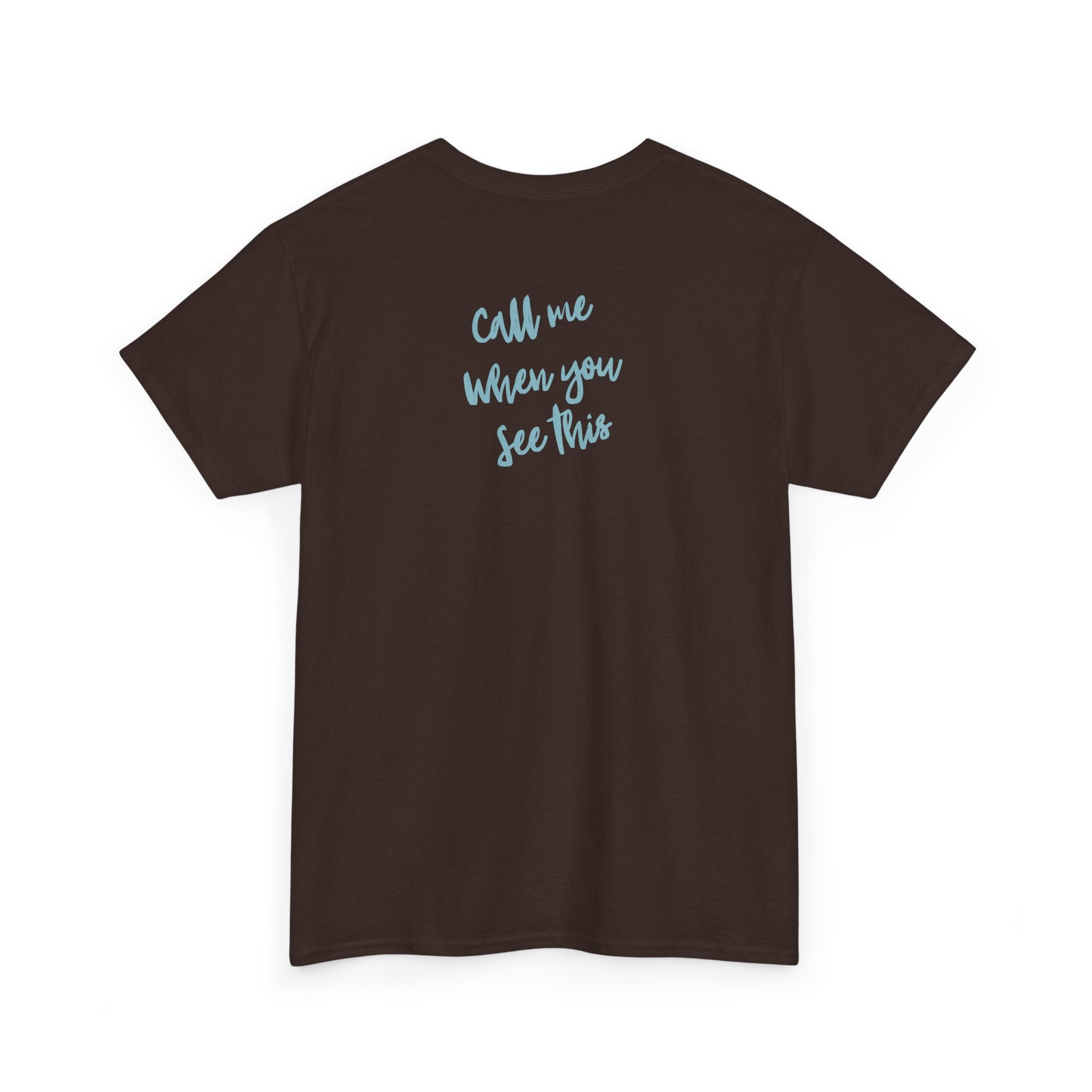 T-shirt — T-shirt décontracté avec impression minimaliste au dos « Call Me When You See This »