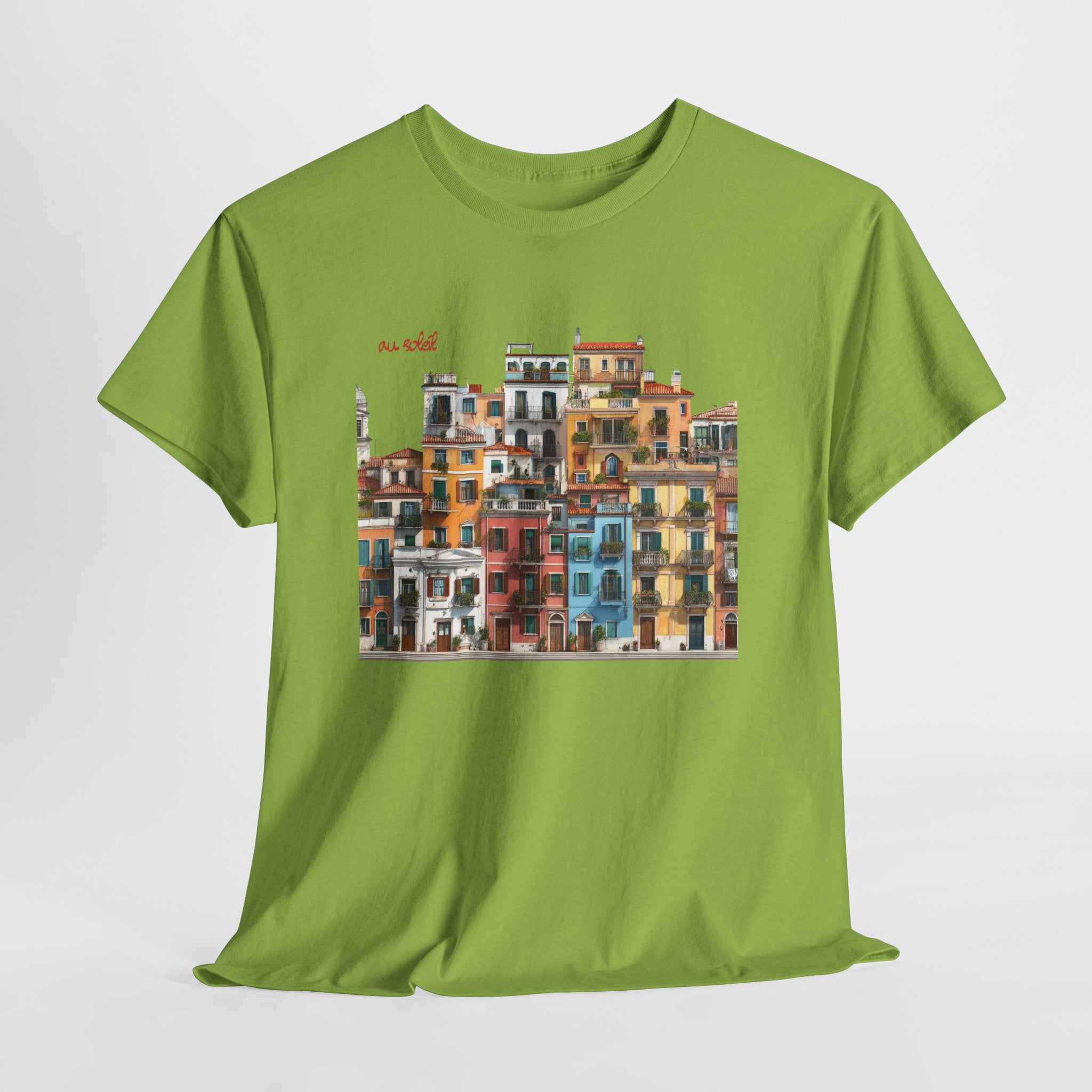 Italian Coastal Buildings T-Shirt - Heat Mess