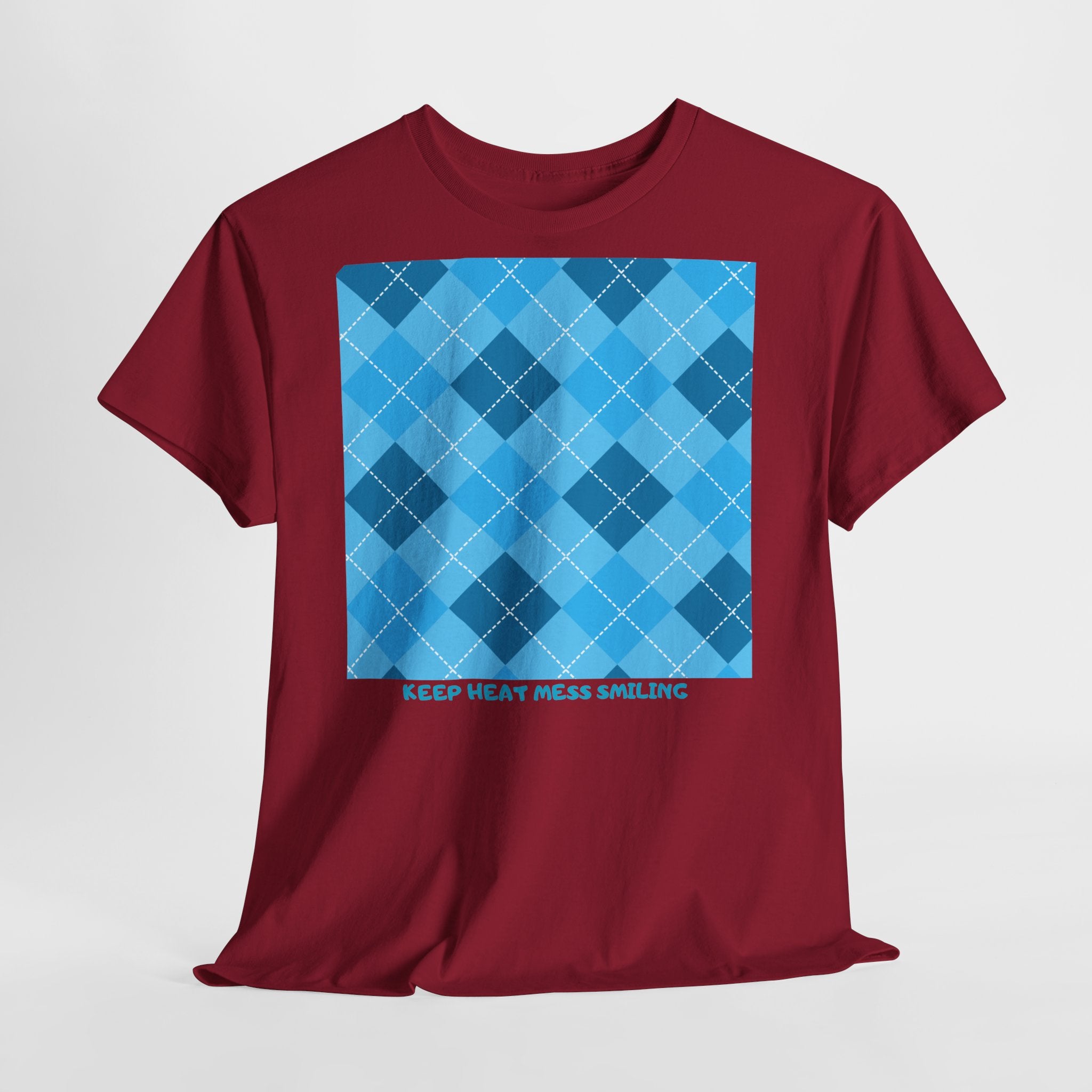 Blue "Keep Heart, Keep Smiling" T-Shirt - Heat Mess