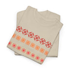 Geometric Floral Stripe T-SHIRT - Heat Mess
