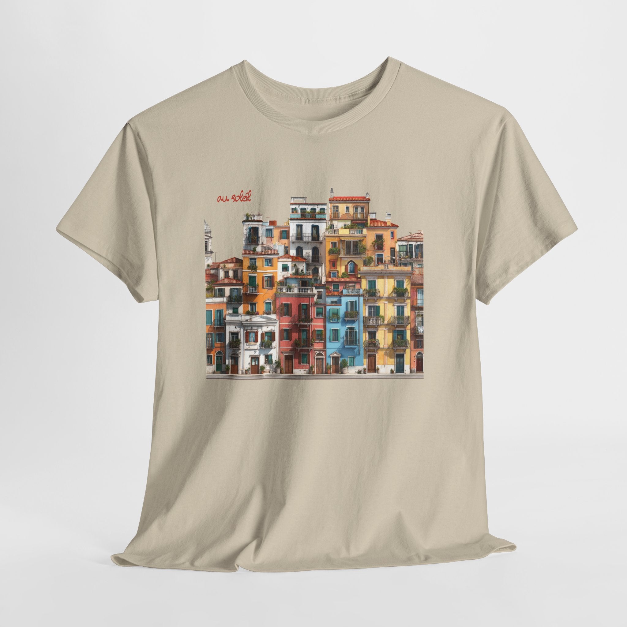 Italian Coastal Buildings T-Shirt - Heat Mess