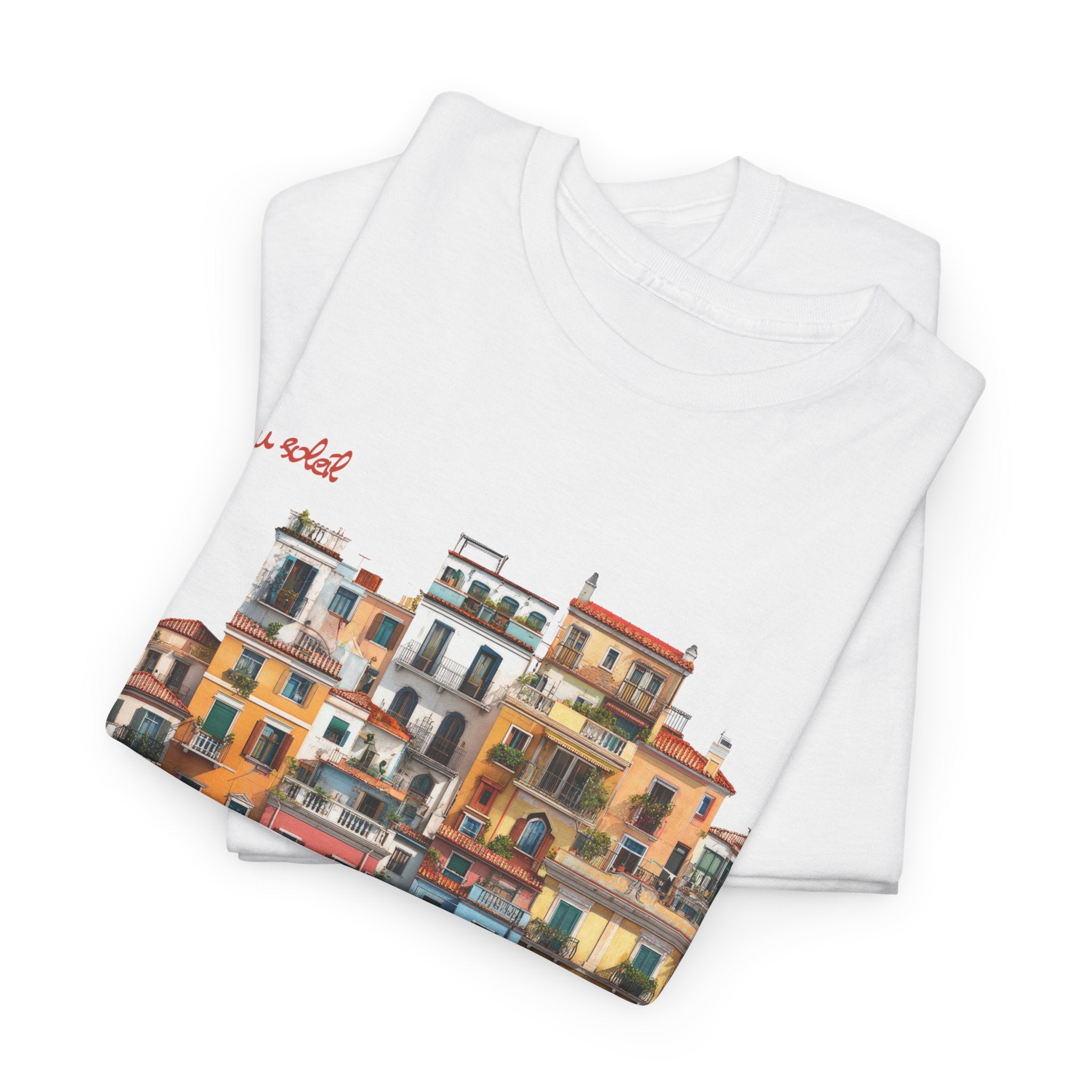 Italian Coastal Buildings T-Shirt - Heat Mess