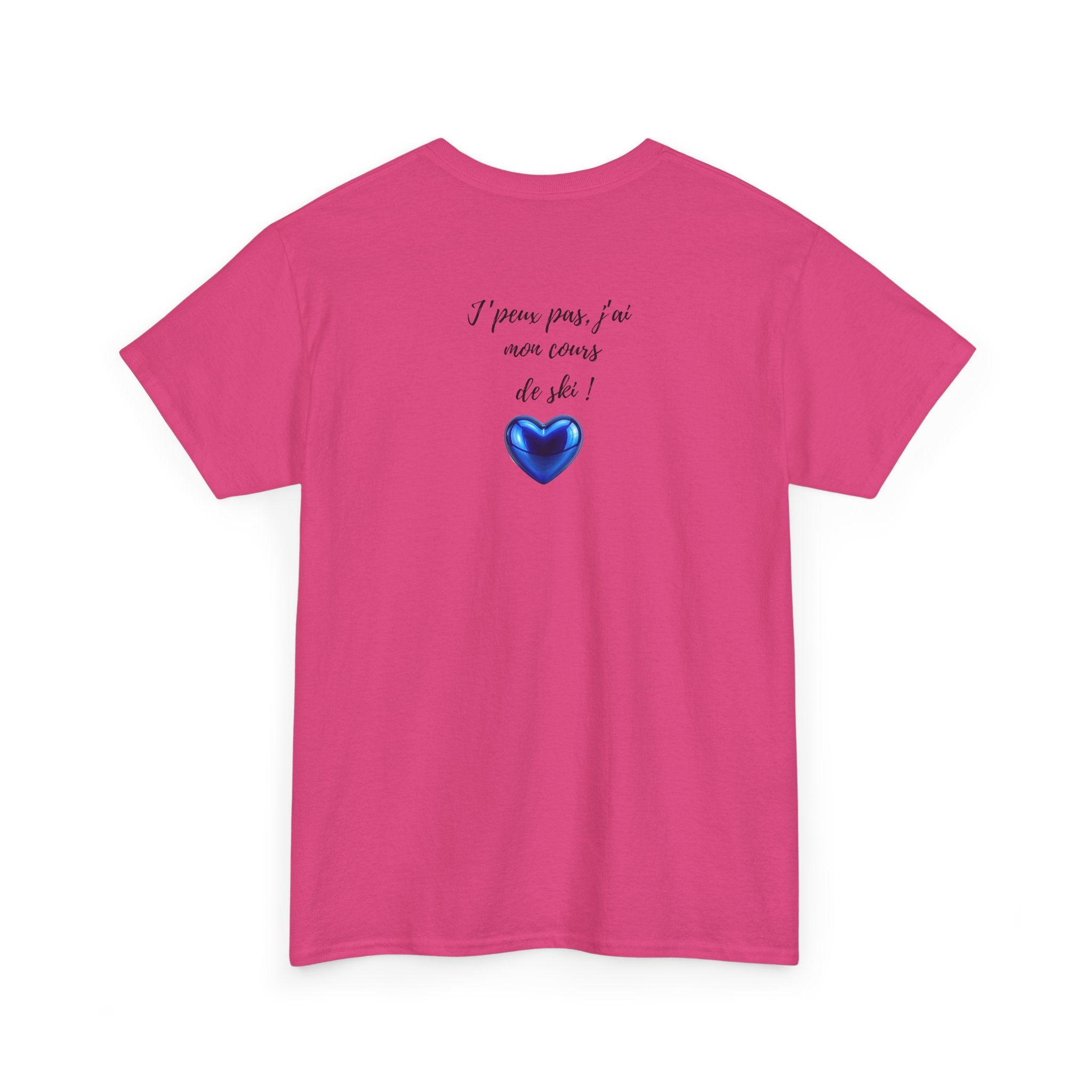 Back with Blue Heart Ski T-Shirt - Heat Mess