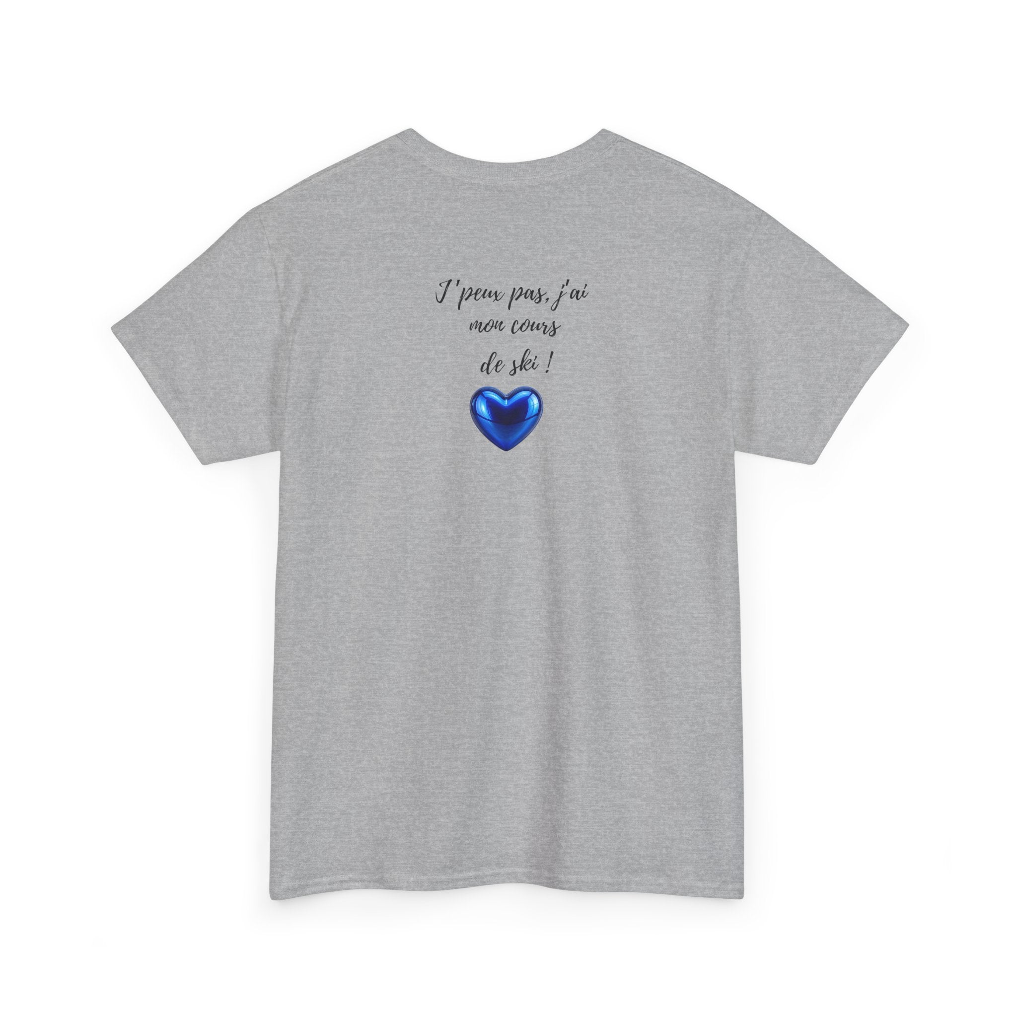 Back with Blue Heart Ski T-Shirt - Heat Mess