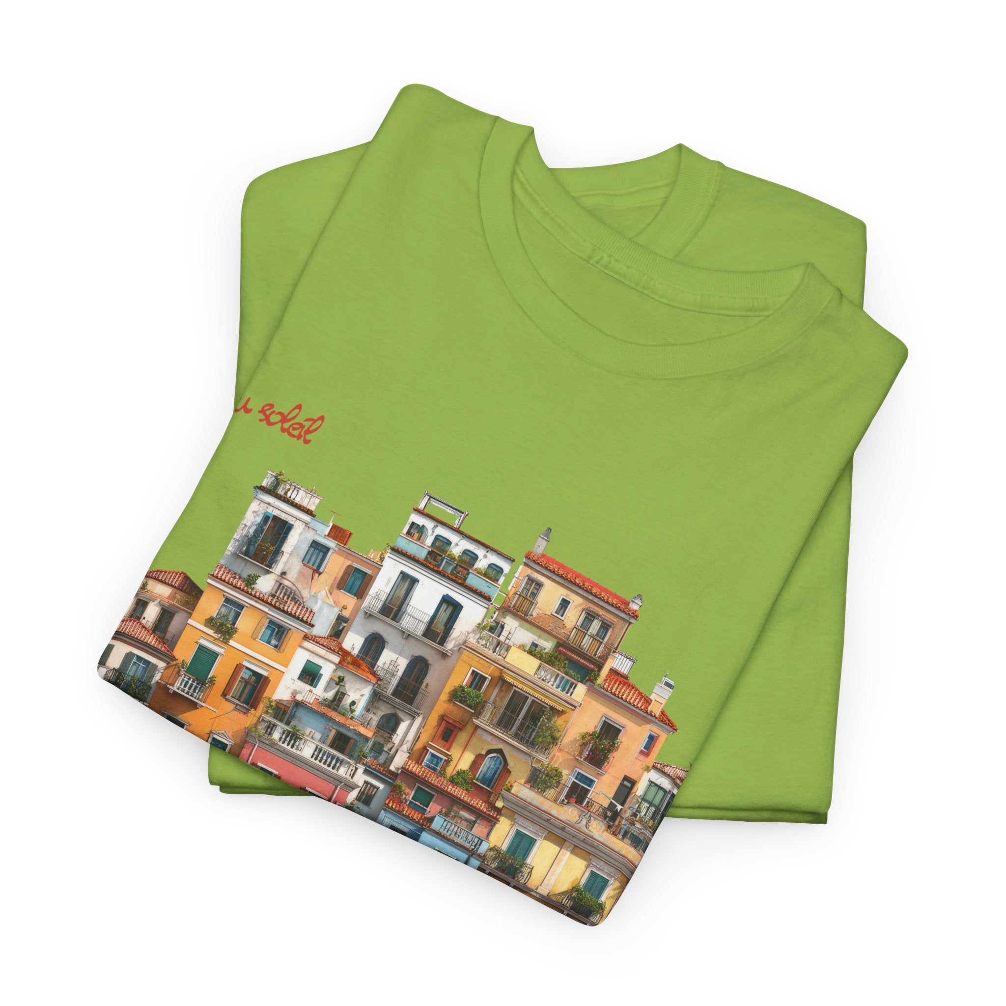 Italian Coastal Buildings T-Shirt - Heat Mess