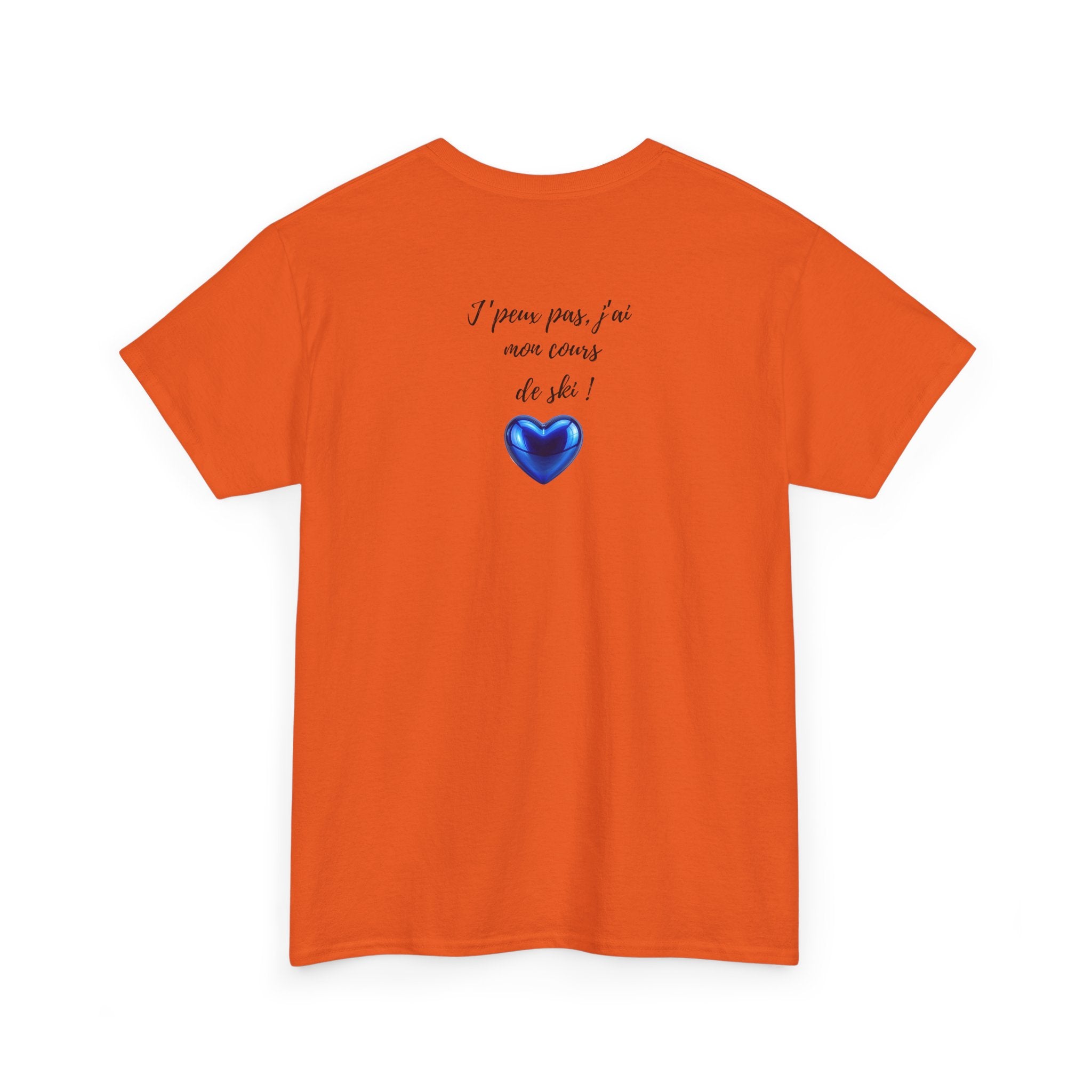 Back with Blue Heart Ski T-Shirt - Heat Mess