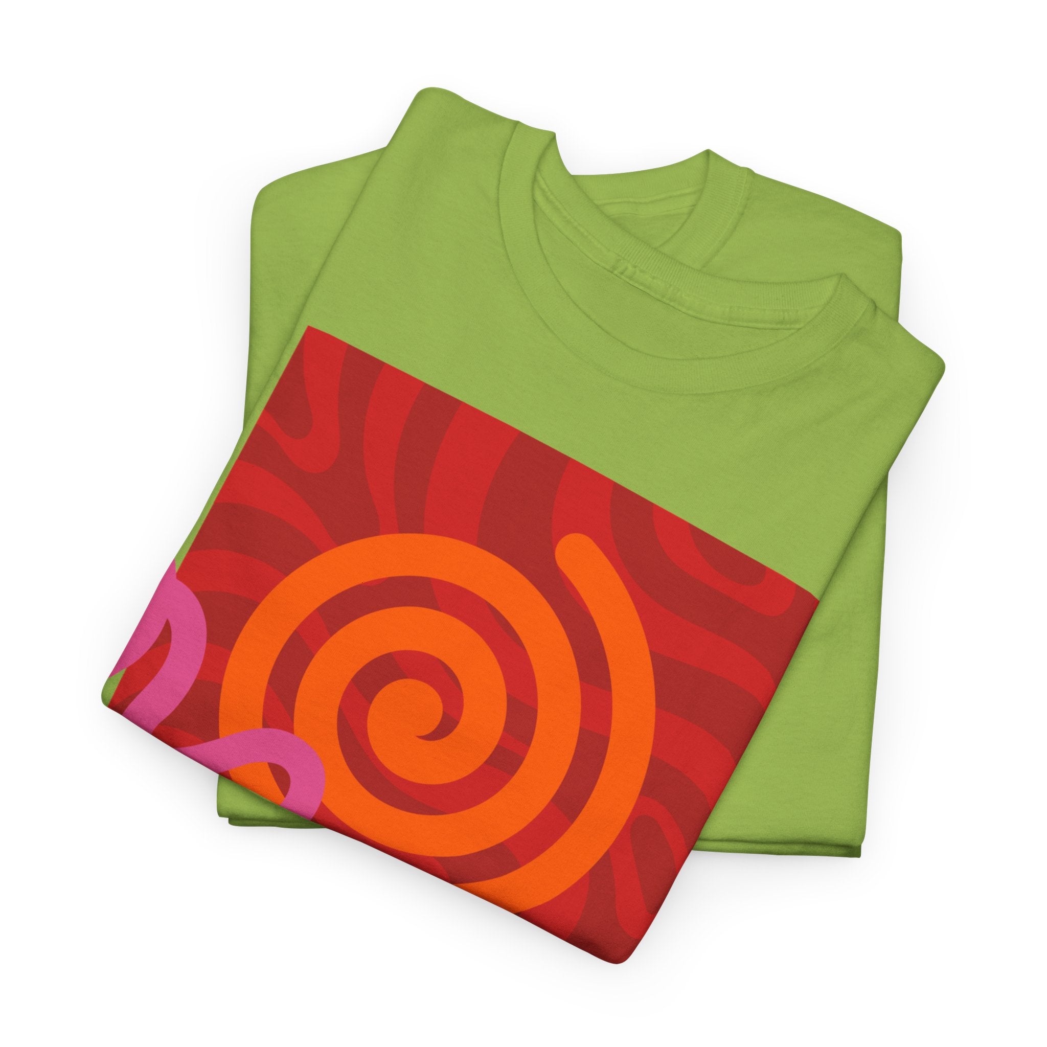 Orange & Pink Abstract Design T-Shirt - Heat Mess