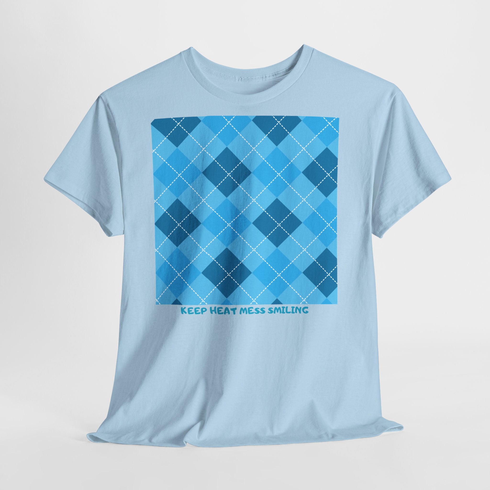 Blue "Keep Heart, Keep Smiling" T-Shirt - Heat Mess