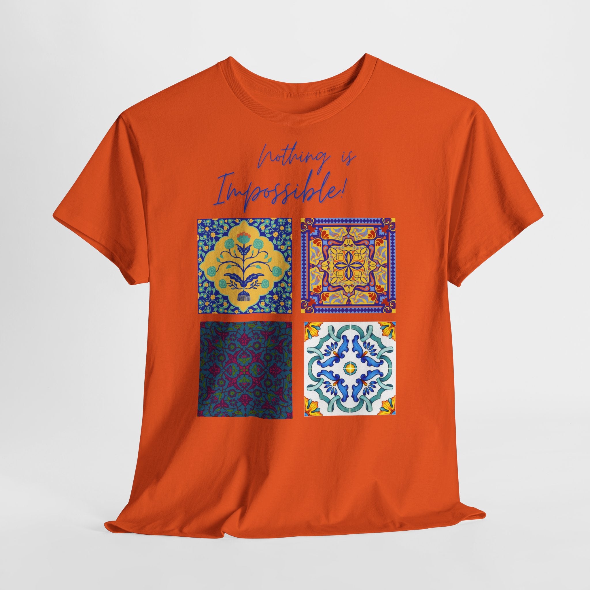 Inspirational Tile Art "Nothing Is Impossible" T-Shirt - Heat Mess
