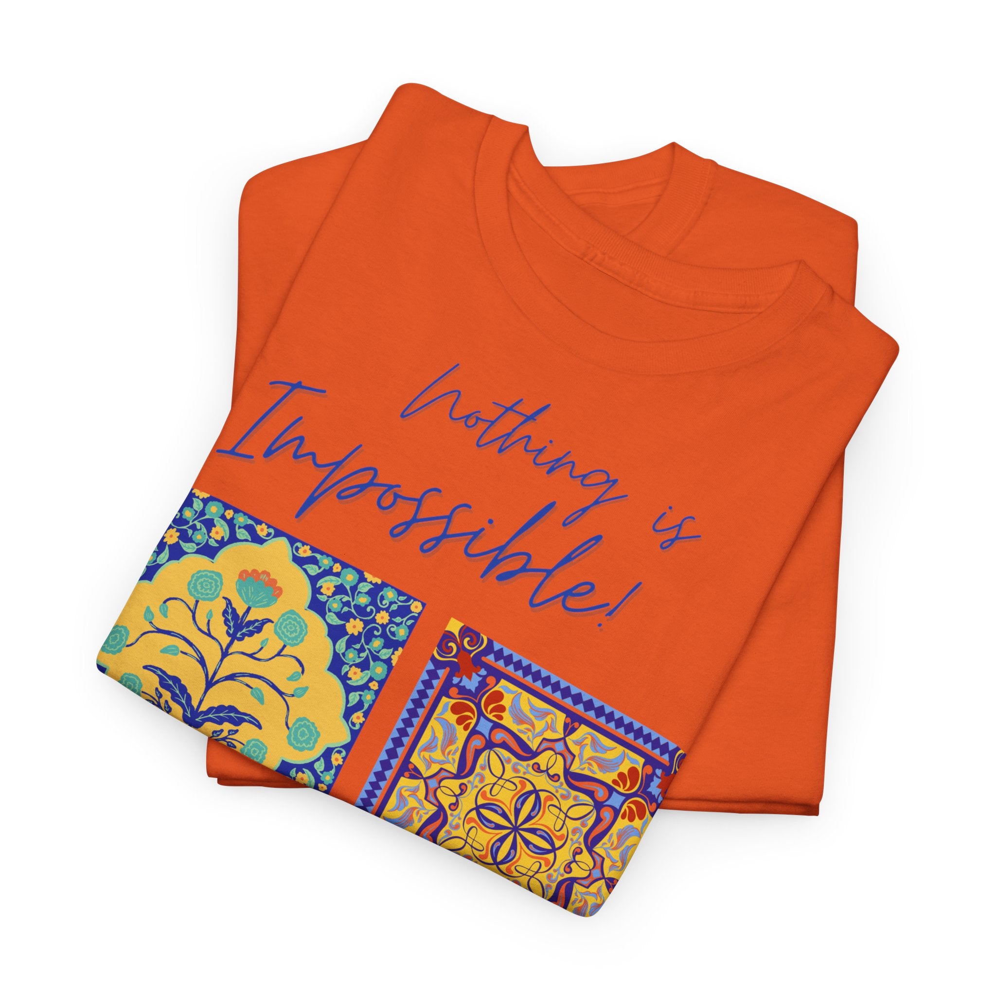 Inspirational Tile Art "Nothing Is Impossible" T-Shirt - Heat Mess