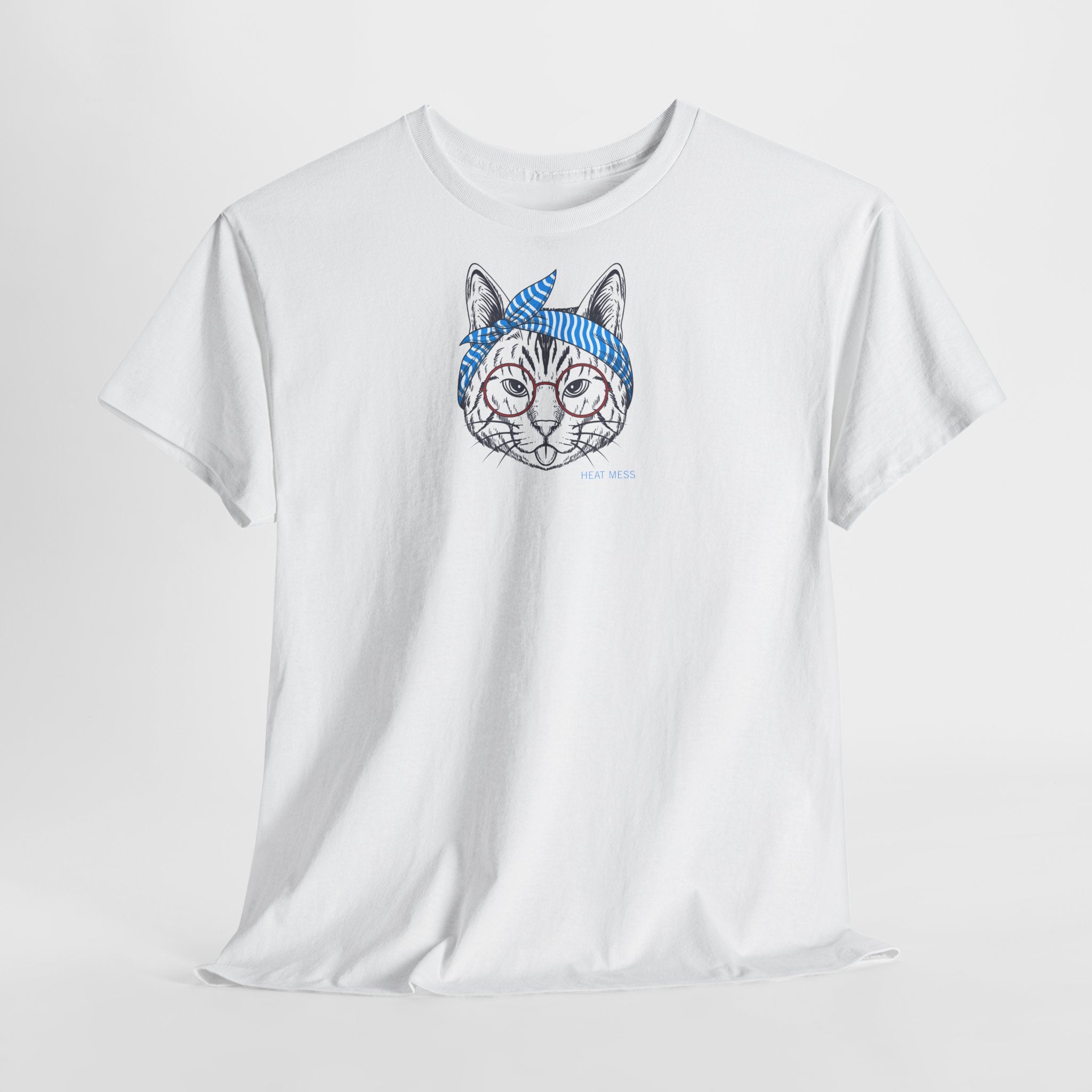 Cat with Bandana T‑Shirt - Heat Mess