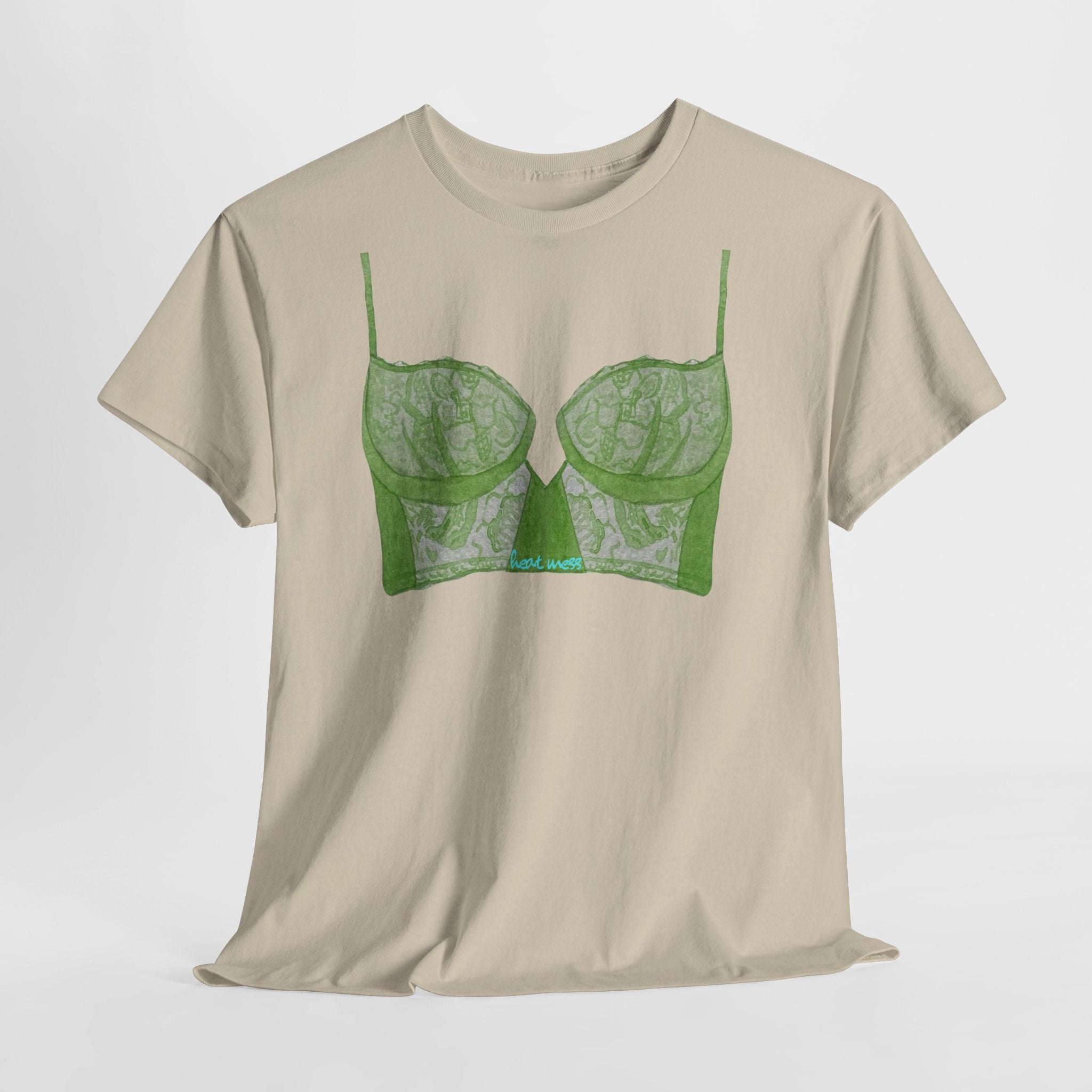 Green Lace Bralette T-Shirt - Heat Mess