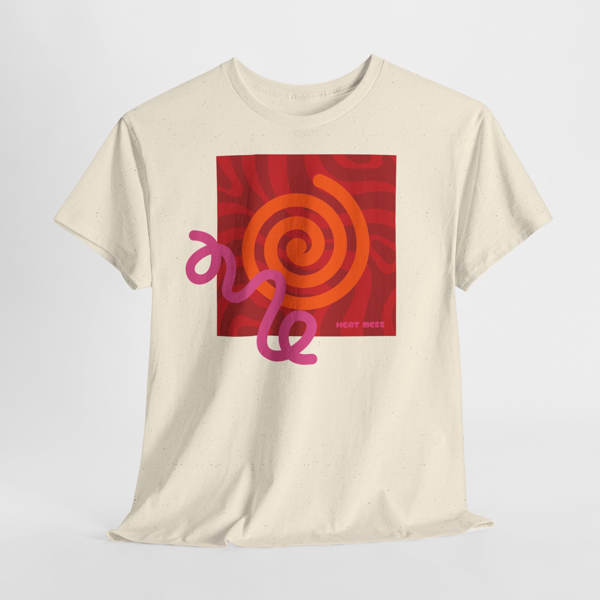 Orange & Pink Abstract Design T-Shirt - Heat Mess