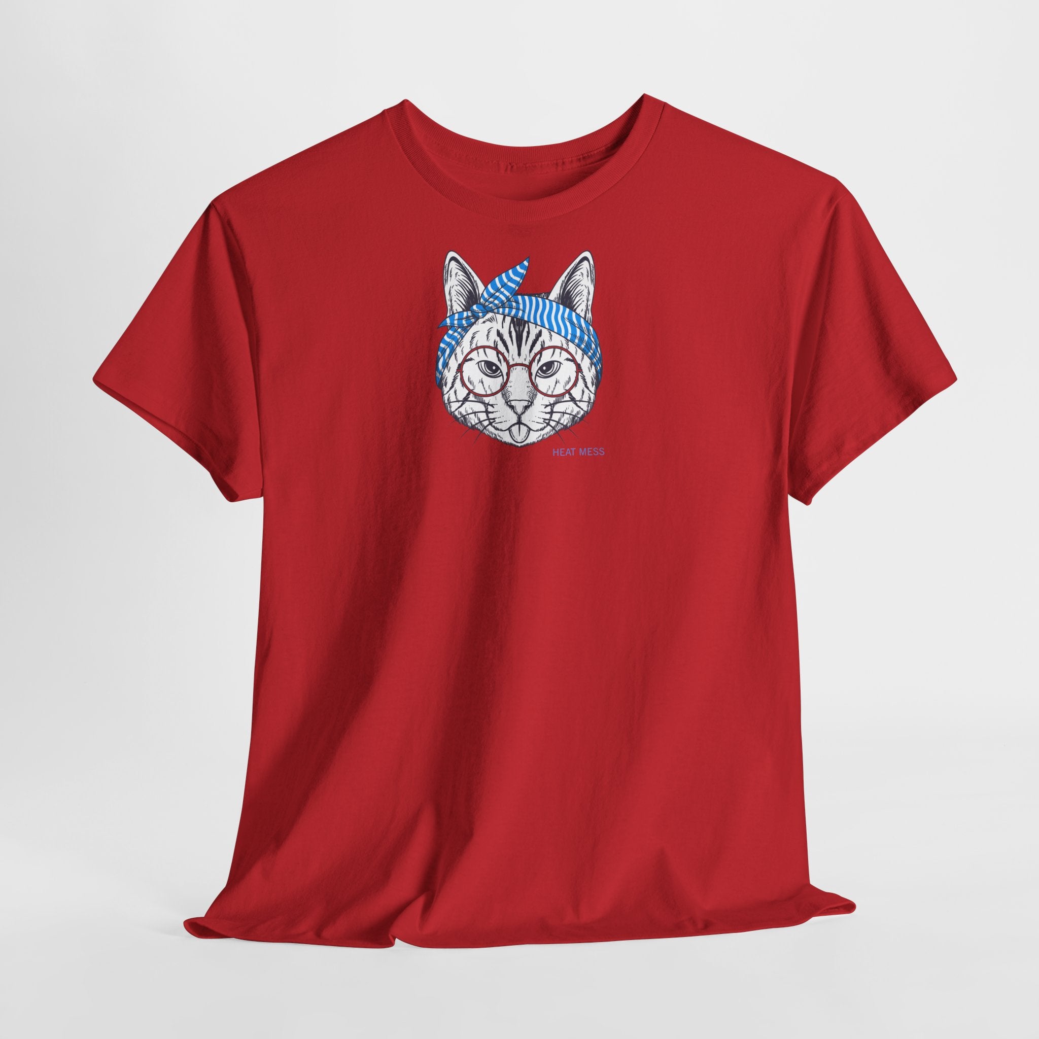 Cat with Bandana T‑Shirt - Heat Mess