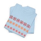 Geometric Floral Stripe T-SHIRT - Heat Mess