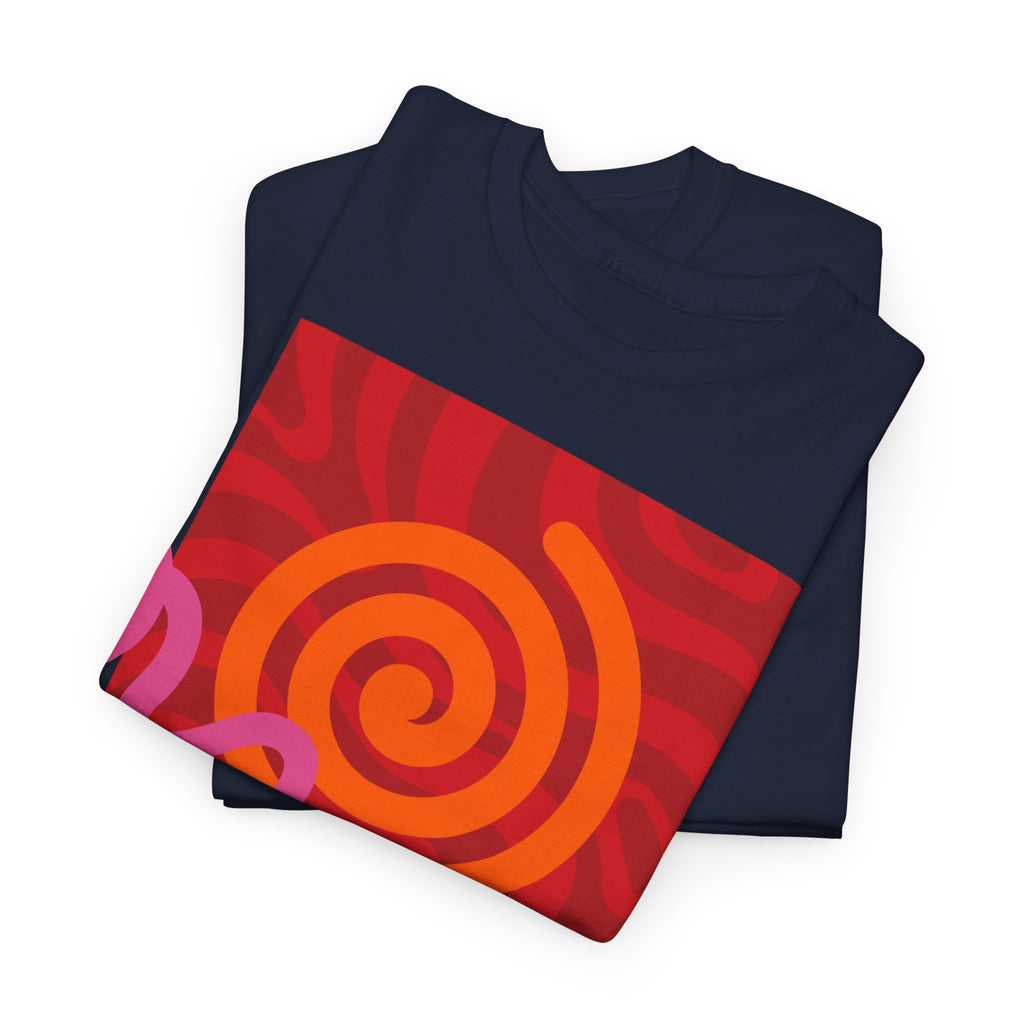 Orange & Pink Abstract Design T-Shirt - Heat Mess