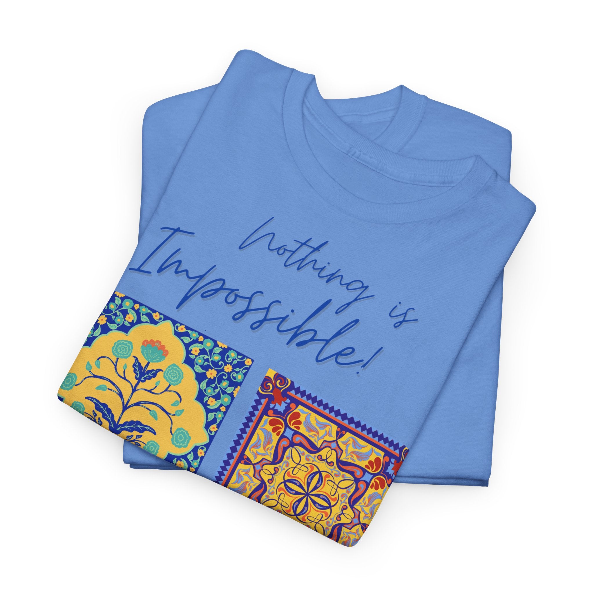 Inspirational Tile Art "Nothing Is Impossible" T-Shirt - Heat Mess