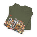 Italian Coastal Buildings T-Shirt - Heat Mess